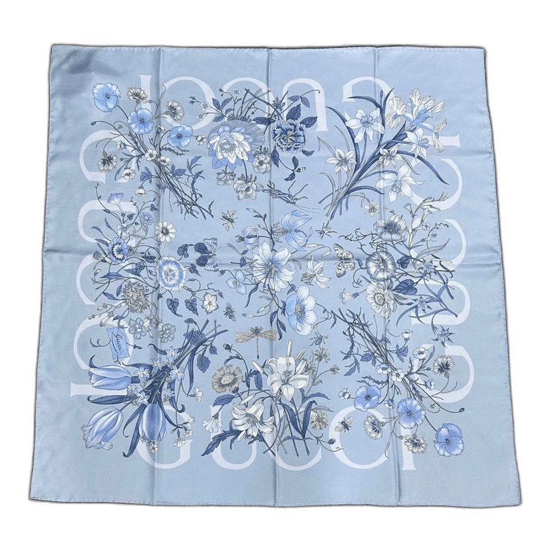 Gucci GUCCI Silk Scarf with Floral Design-yf Size ONE SIZE - 1 Thumbnail
