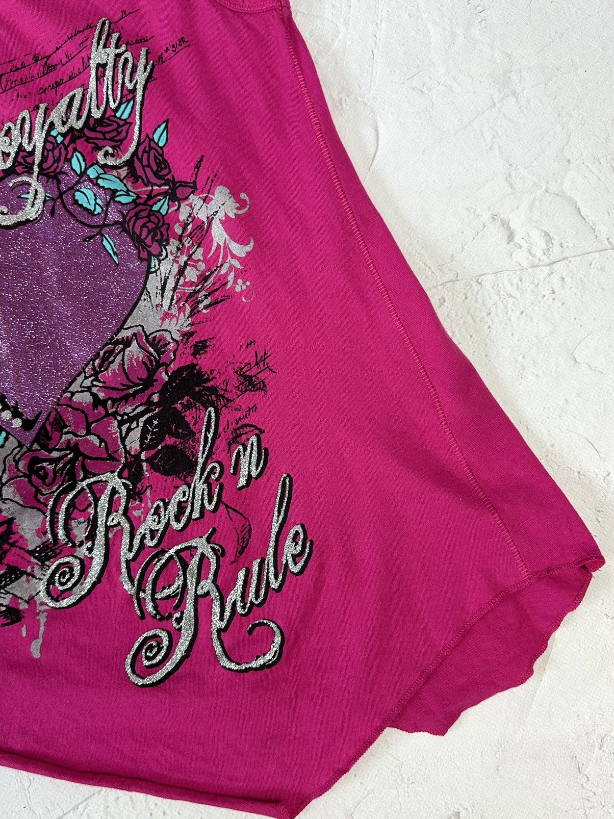 If Six Was Nine Vintage Pink Printed Asymmetrical Top Size S / US 4 / IT 40 - 4 Thumbnail