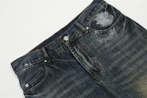 Japanese Brand × Jean Pants American retro trend ink-splashed loose straight jeans Size US 32 / EU 48 - 4 Thumbnail