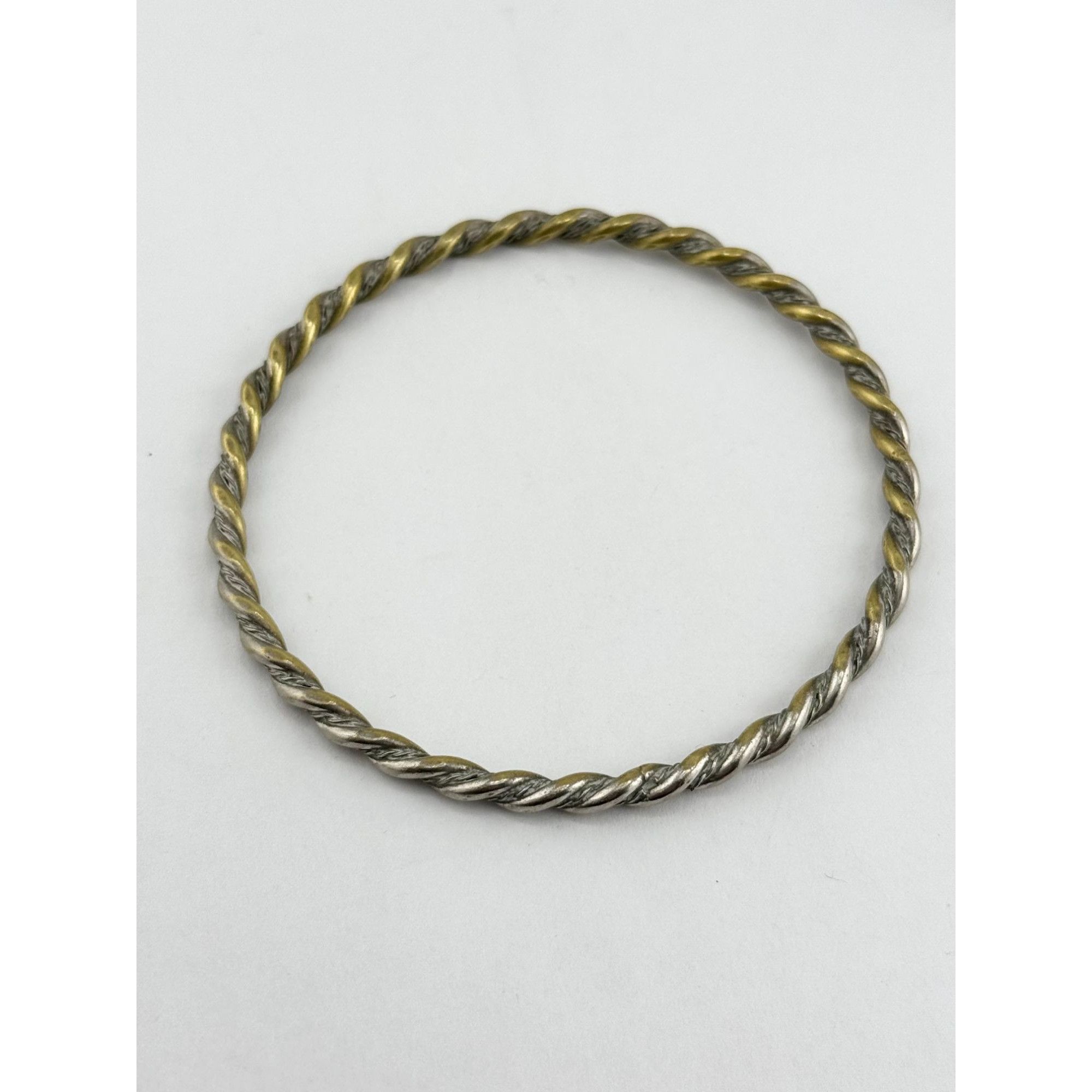 Vintage Vintage two tone brass twisted bangle bracelet Size ONE SIZE - 2 Thumbnail