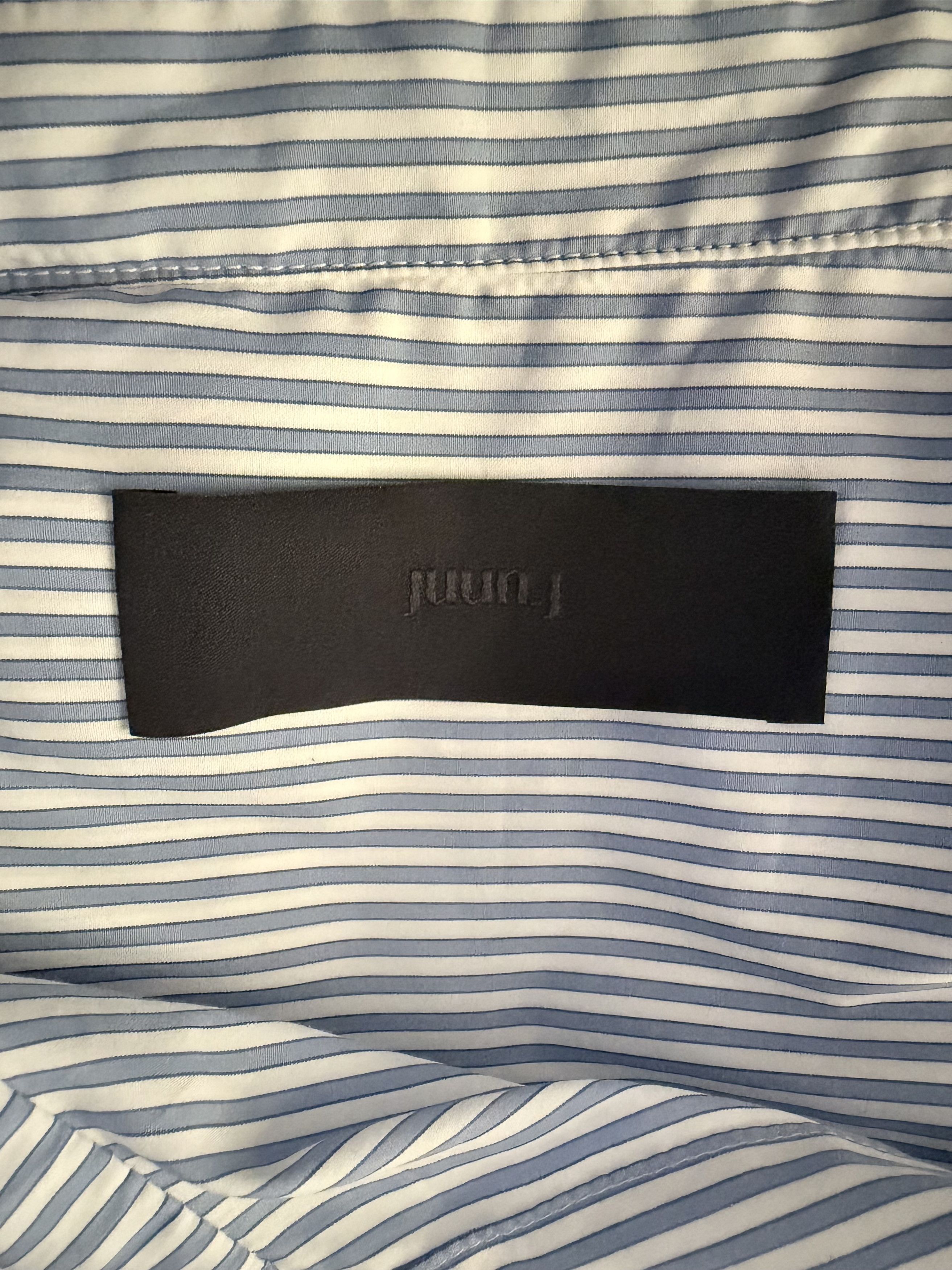 Juun.J Oversized Striped Cotton Hooded Shirt Size US L / EU 52-54 / 3 - 8 Thumbnail