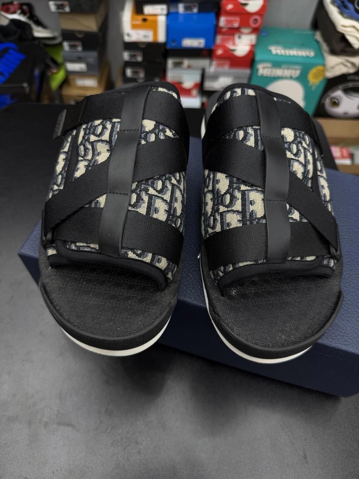 Christian Dior ALPHA Oblique Canvas Sandals Black 46EU/13US