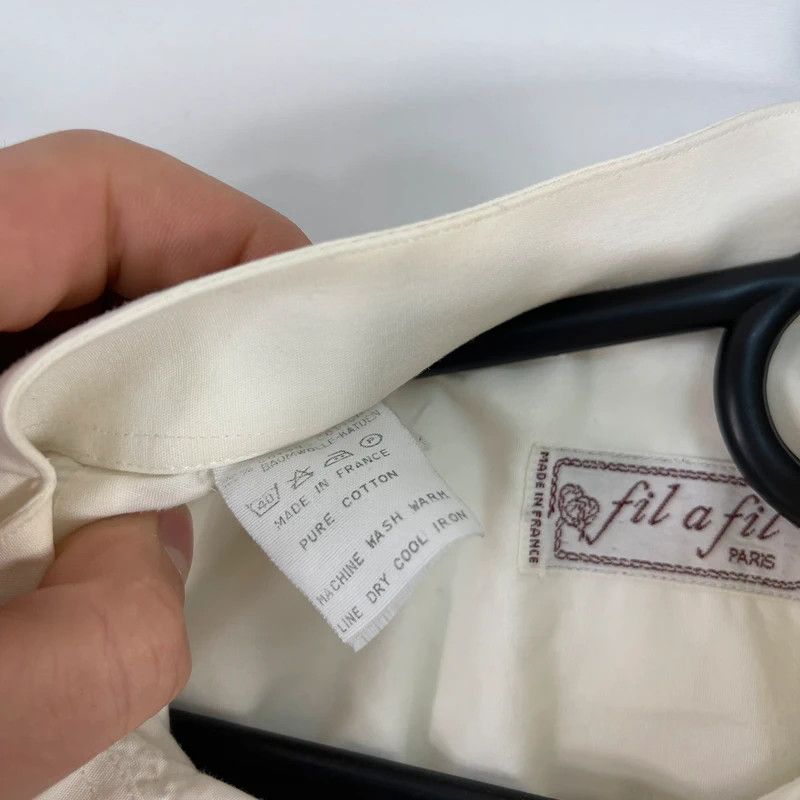 Other Fil a Fil Paris White Shirt Made In France Vintage sz 37 Size M / US 6-8 / IT 42-44 - 3 Thumbnail