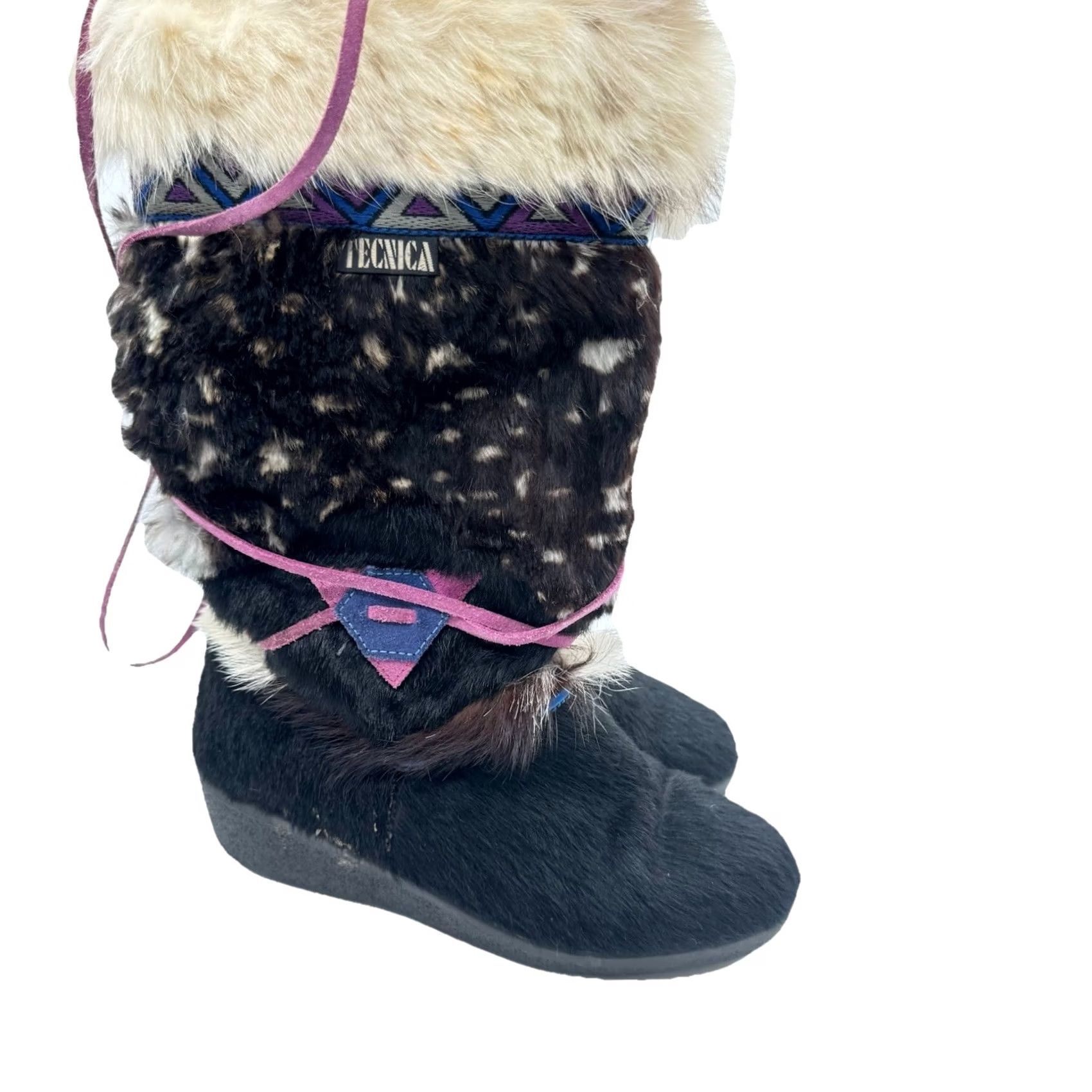 Vintage VINTAGE Tecnica Boot Women Shoe Size 6 Black Veruska Goat Hair Wedge Snow Boot 36/6 US Size US 6 / IT 36 - 7 Thumbnail