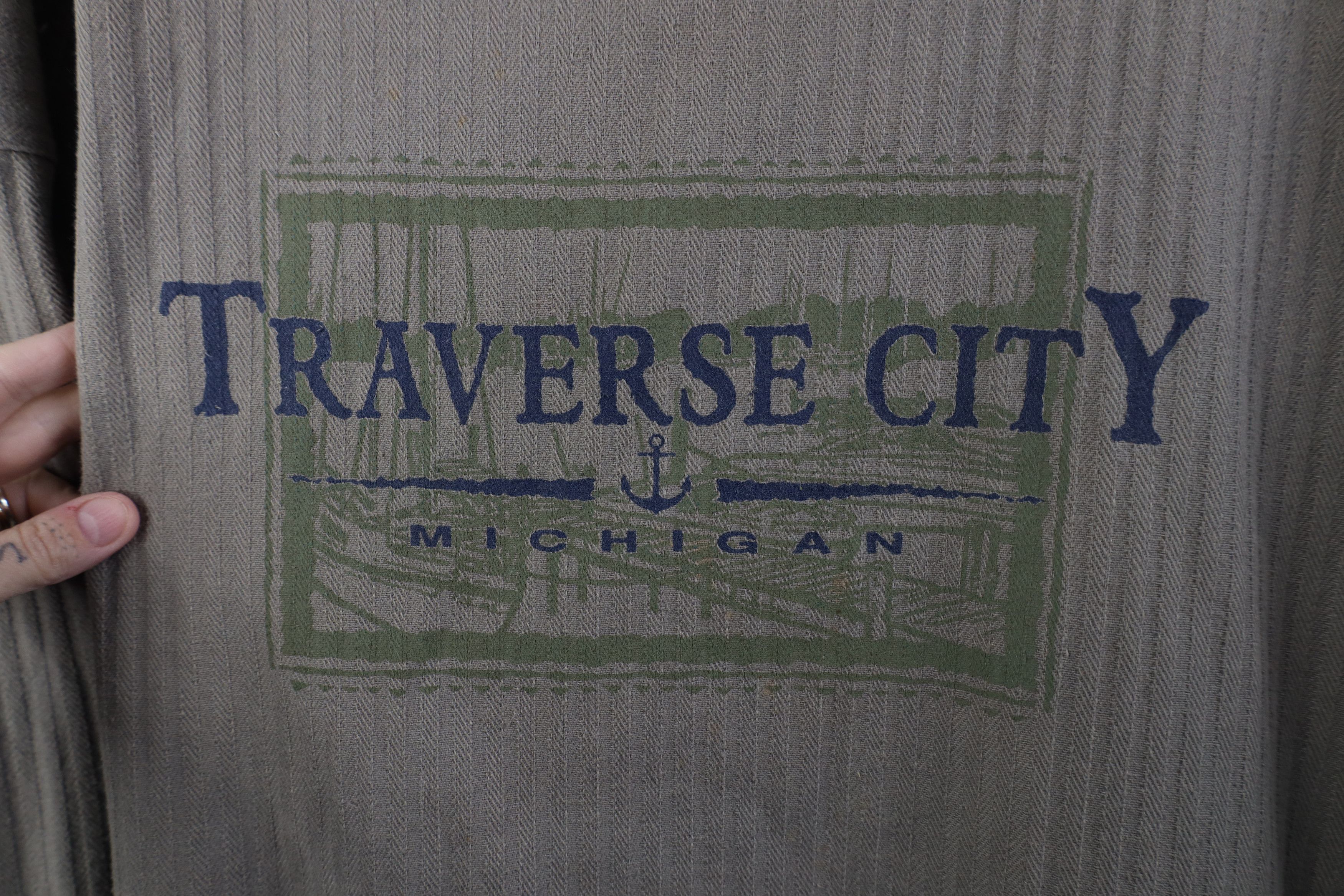 Vintage Vintage 90s Streetwear City Michigan Ribbed Sweatshirt Size US XL / EU 56 / 4 - 5 Thumbnail