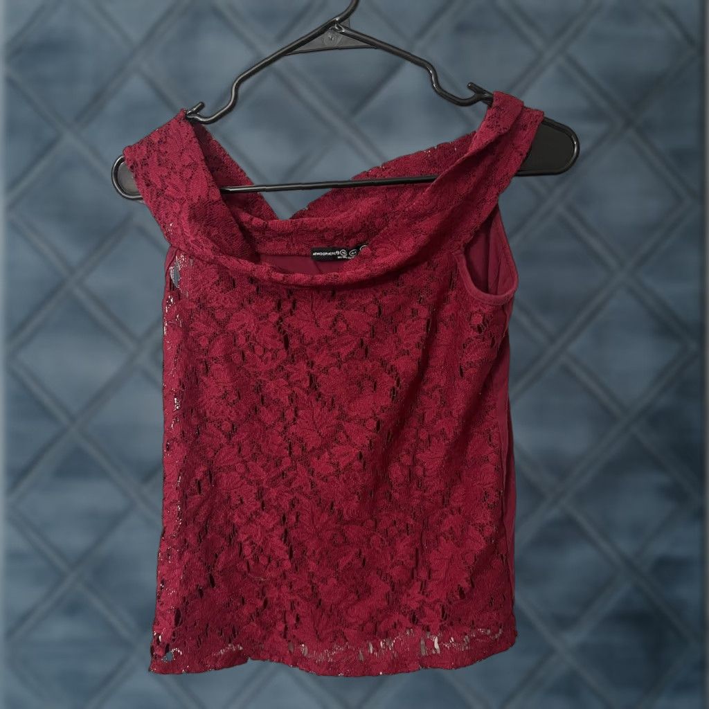Vintage Atmosphere Brand Blouse Tank Top Womens UK 16 Layered Sleeveless V-Neck Neck Red Top Size XXL / US 16-18 / IT 52-54 - 1 Thumbnail