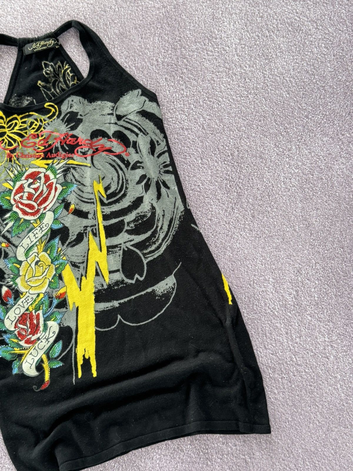 Ed Hardy Ed Hardy Y2K Wool Glamour Print Mini Dress With Rhinestones Size M / US 6-8 / IT 42-44 - 6 Thumbnail