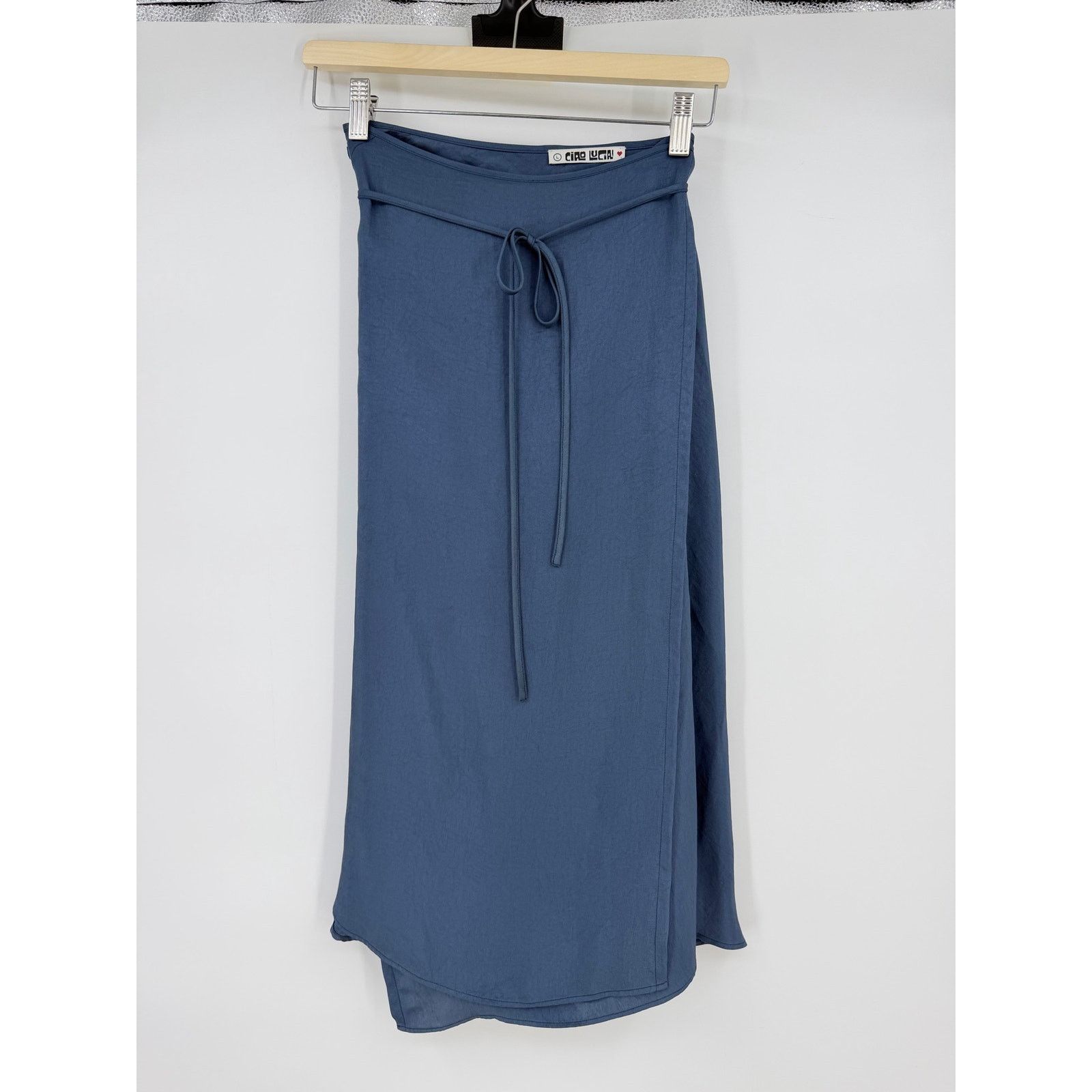 Ciao Lucia Ciao Lucia | NWT Ricarda Midnight Navy Wrap Midi Skirt L Size 30" / US 8 / IT 44 - 2 Thumbnail
