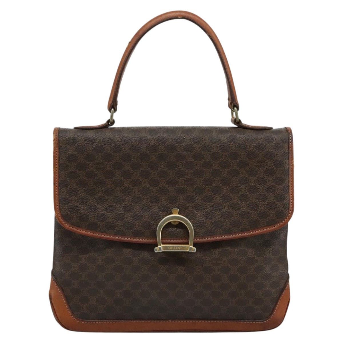 Celine CELINE Macadam Canvas Hand Bag Pvc Leather Brown Size ONE SIZE - 13 Thumbnail