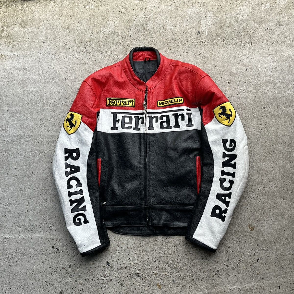 Ferrari × Vintage FERRARI LEATHER RACING JACKET VINTAGE RARE BIG LOGO Size US L / EU 52-54 / 3 - 2 Thumbnail