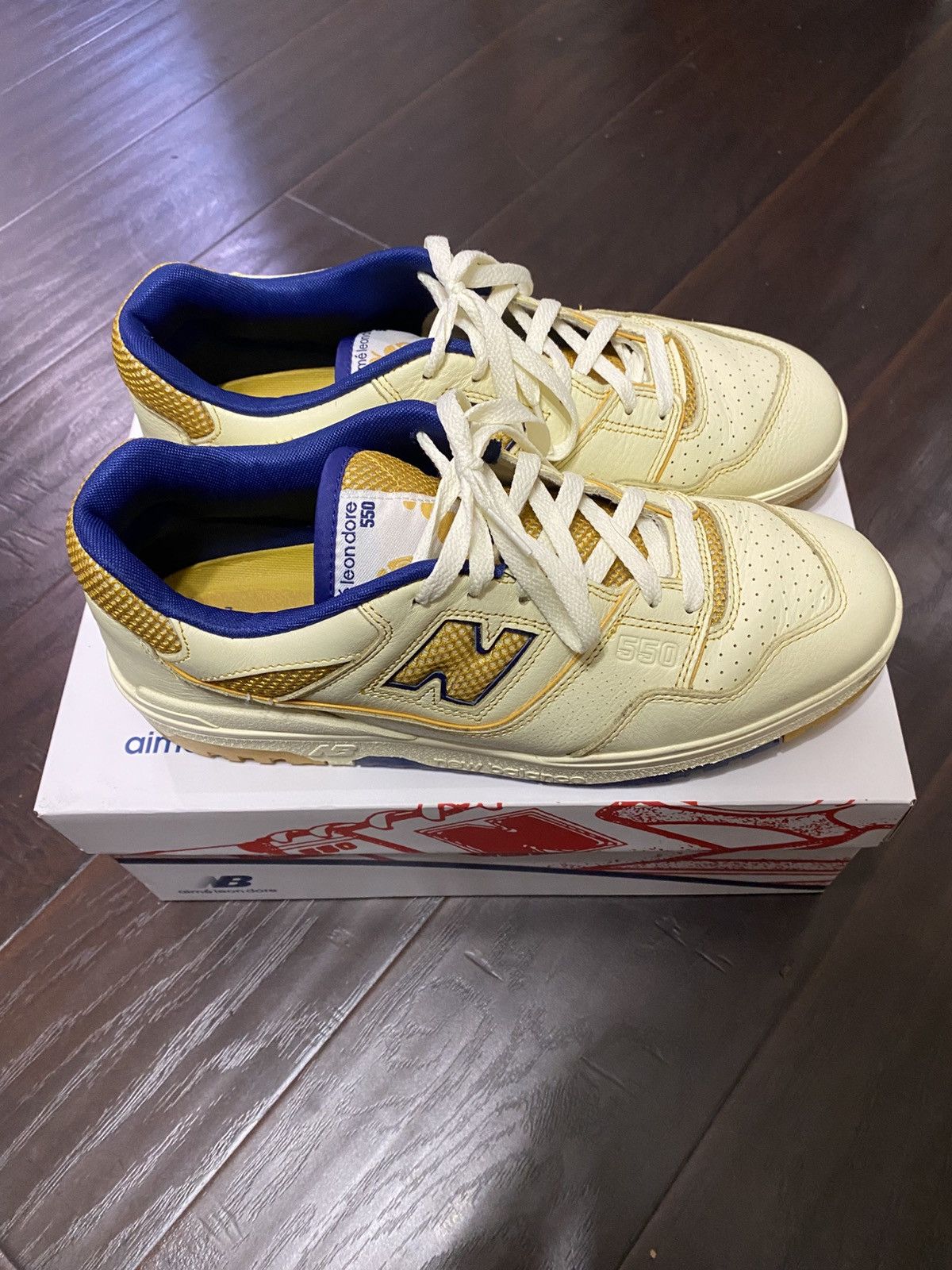 Aime Leon Dore × New Balance New Balance 550 Aime Leon Dore Masaryk Community Gym Yellow Size US 11.5 / EU 44-45 - 2 Thumbnail
