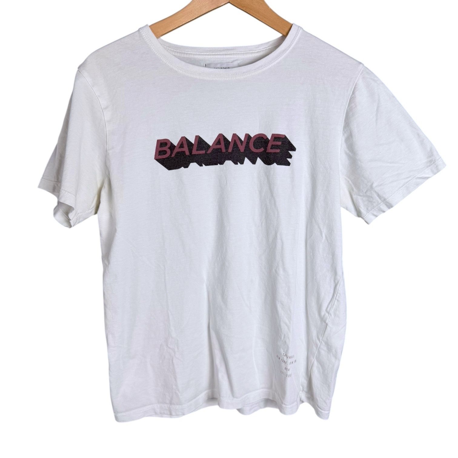 Saturdays NYC Men's Saturdays NYC Balance Logo White Graphic T-Shirt - S Size US S / EU 44-46 / 1 - 1 Thumbnail