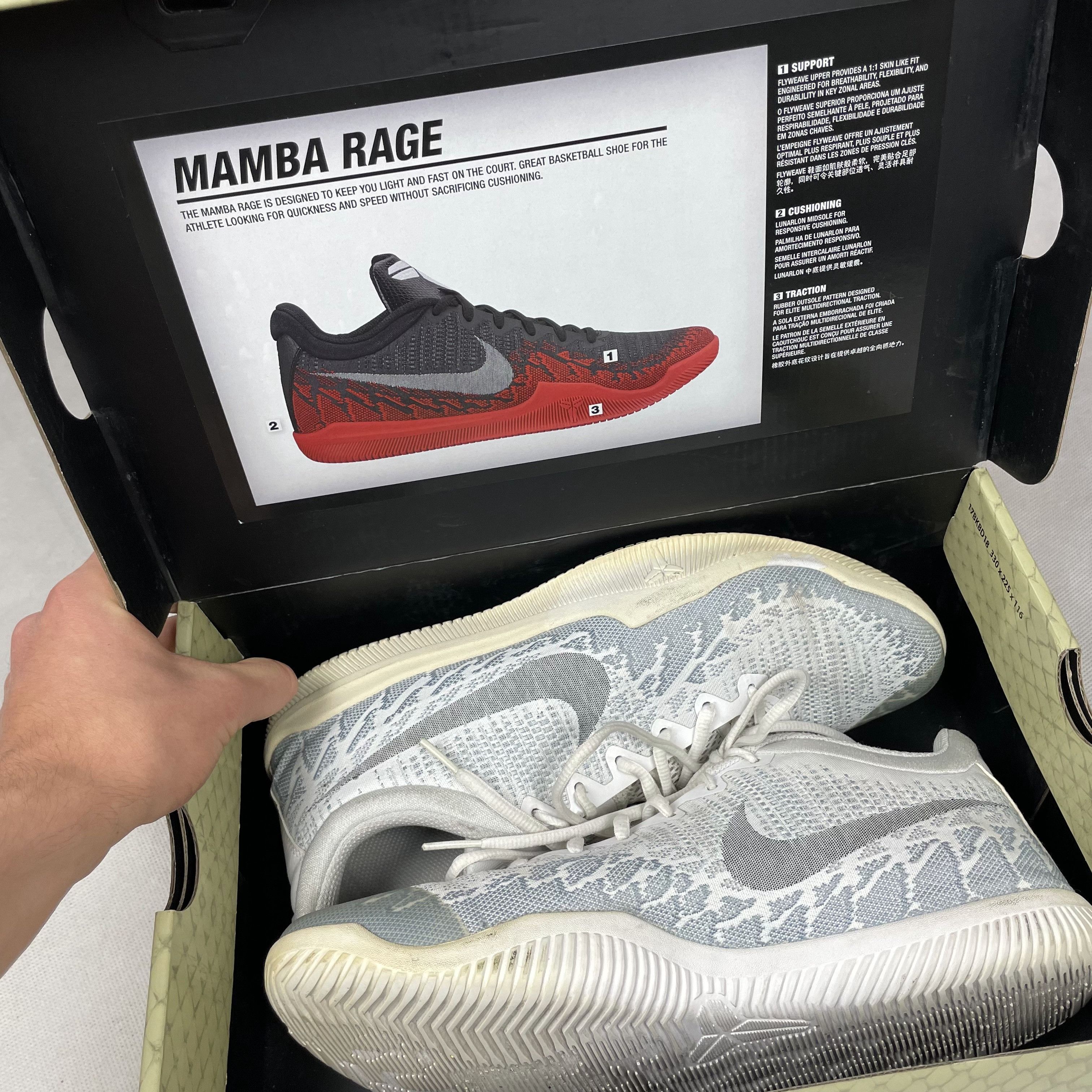 Nike Nike Mamba Rage 908972-100 Men's White Basketball Shoes 10 Size US 10 / EU 43 - 14 Thumbnail