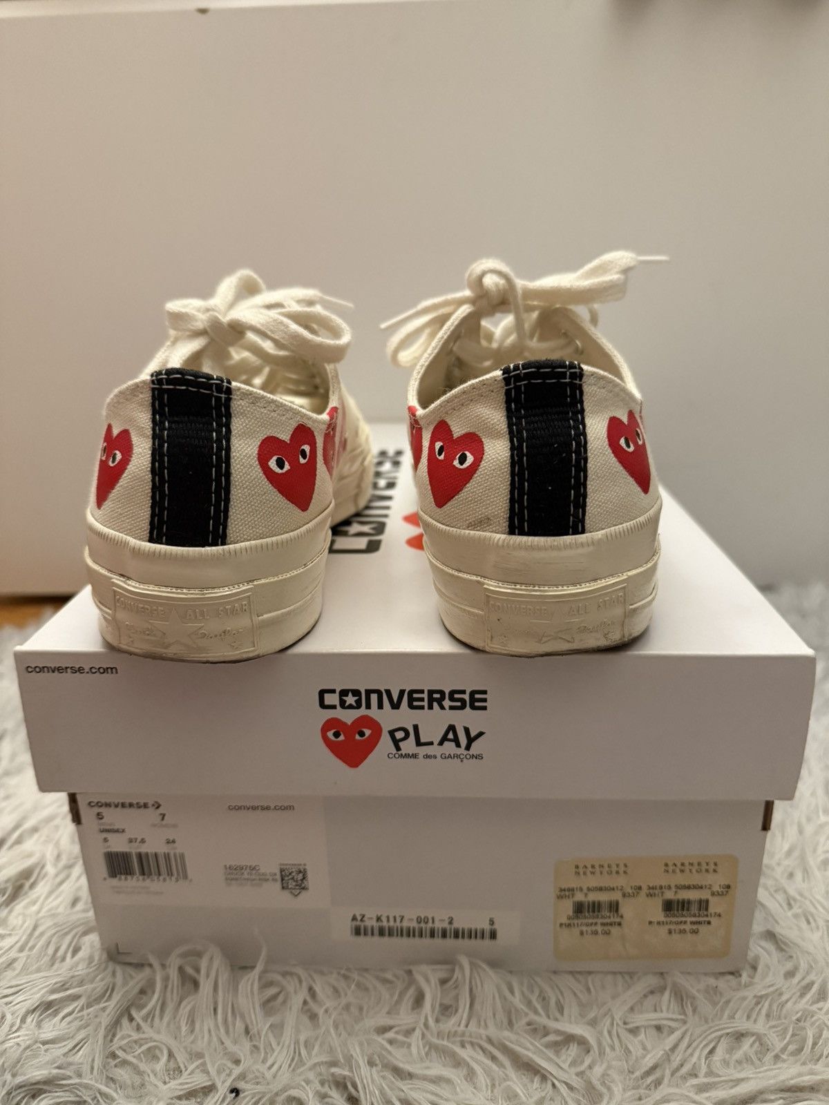 Comme des Garcons PLAY × Converse Comme des Garçons Play x Converse Low Top 'Multi Heart' Size US 5 / EU 37 - 4 Thumbnail