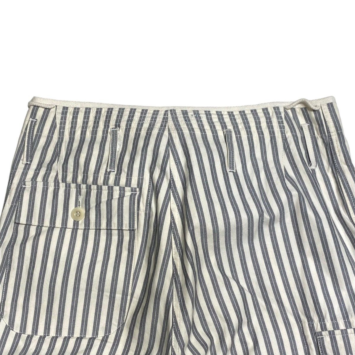 Junya Watanabe Cropped Pants Striped Pattern Adjuster Cotton Gray Size US 33 - 5 Thumbnail