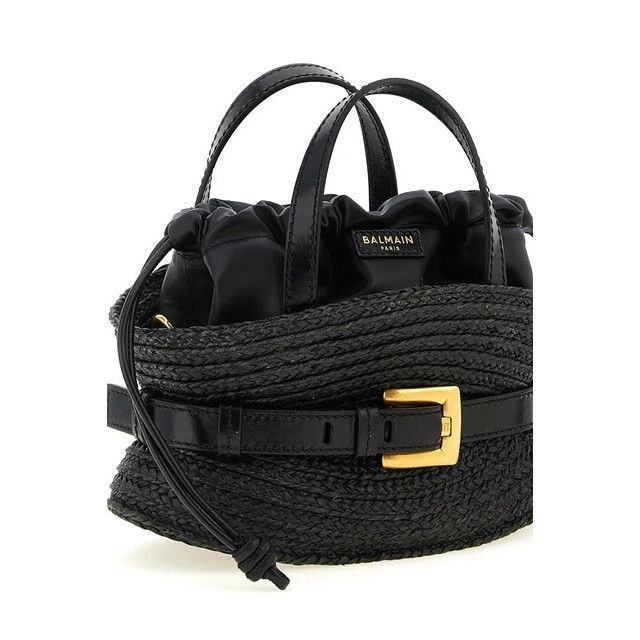 Balmain BALMAIN Shuffle Mini Black Leather Top Handle Bag New & Auth Size ONE SIZE - 3 Thumbnail
