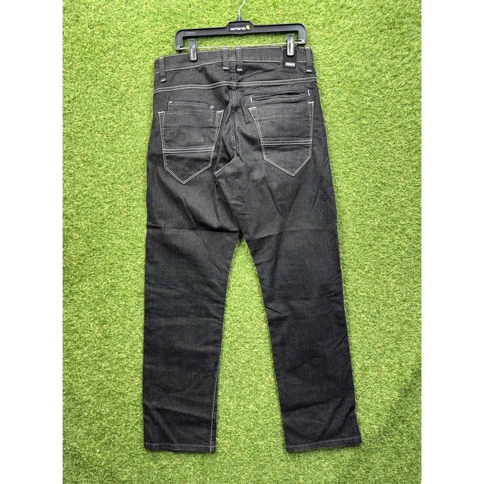 Southpole Southpole Jeans Mens 34 Relaxed Straight Fit Black Denim Y2K White Stitch Jeans Size US 34 / EU 50 - 2 Thumbnail