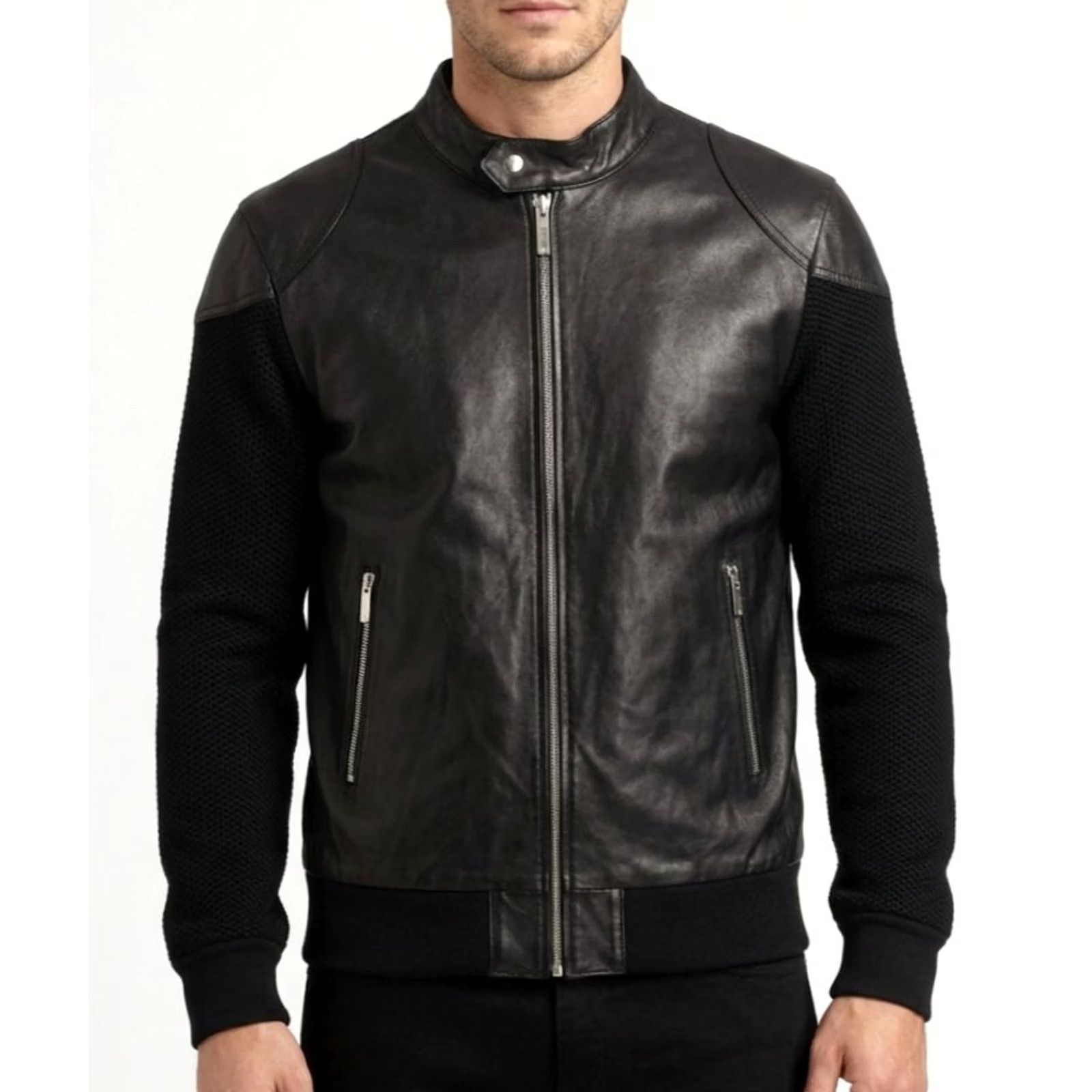 Bally BALLY Bomber Jacket Men Size 50 Wool & Leather Made in ITALY Black / Black UK 40 Vintage: No, etc Size US M / EU 48-50 / 2 - 2 Thumbnail