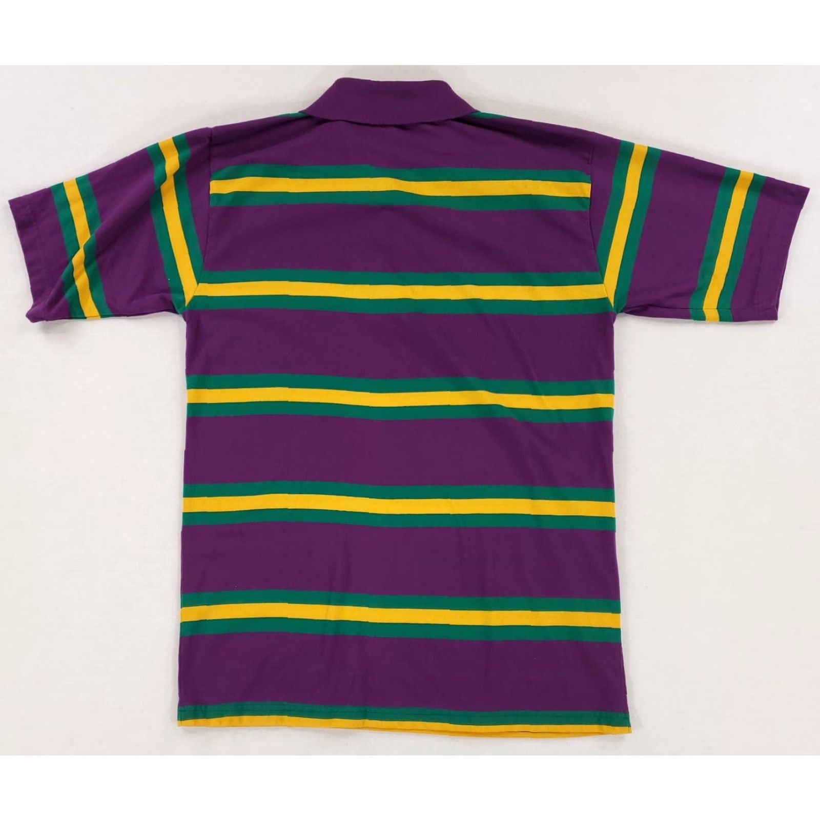 Vintage Kaplan Polo Shirt Short Sleeve Mardis Gras Yellow Green Purple Mens S Size US S / EU 44-46 / 1 - 3 Thumbnail