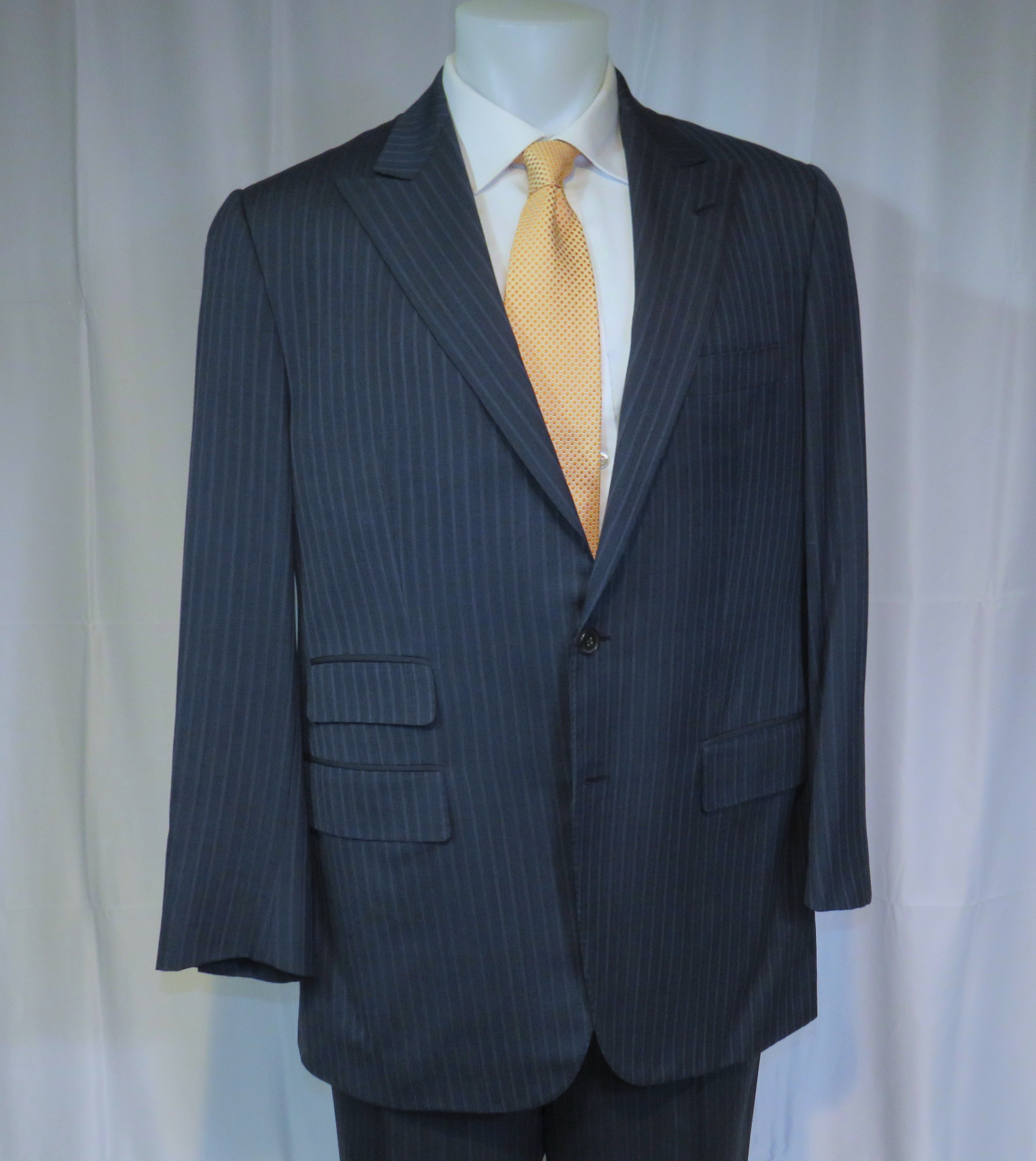 Other Marcello Vero x D’avenza Cashmere Blue Stripe Suit 43R Size 42R - 9 Thumbnail