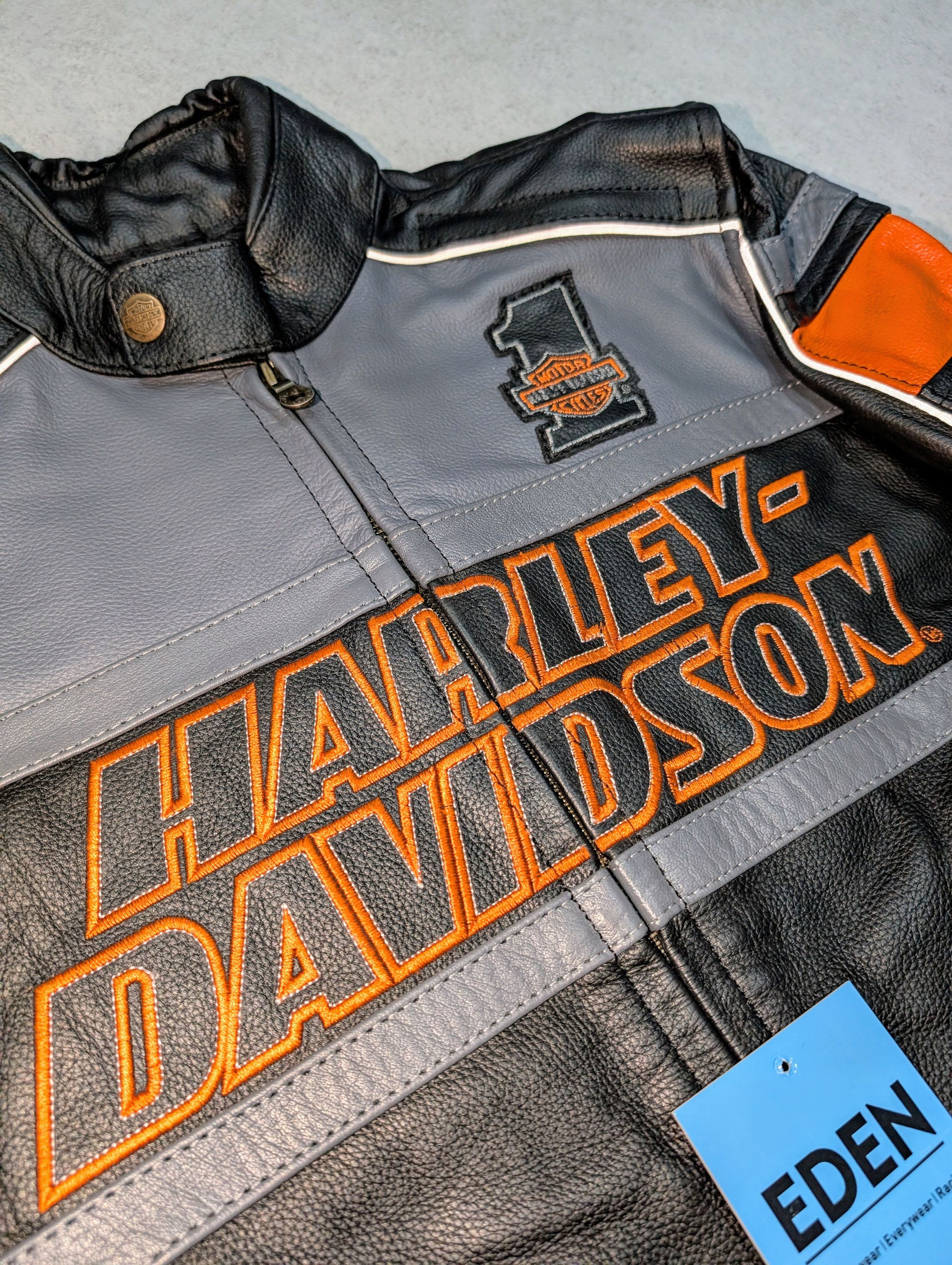 Japanese Brand 💥 Genuine Harley-Davidson Men's Riding Jacket Black Leather Size US XXL / EU 58 / 5 - 4 Thumbnail