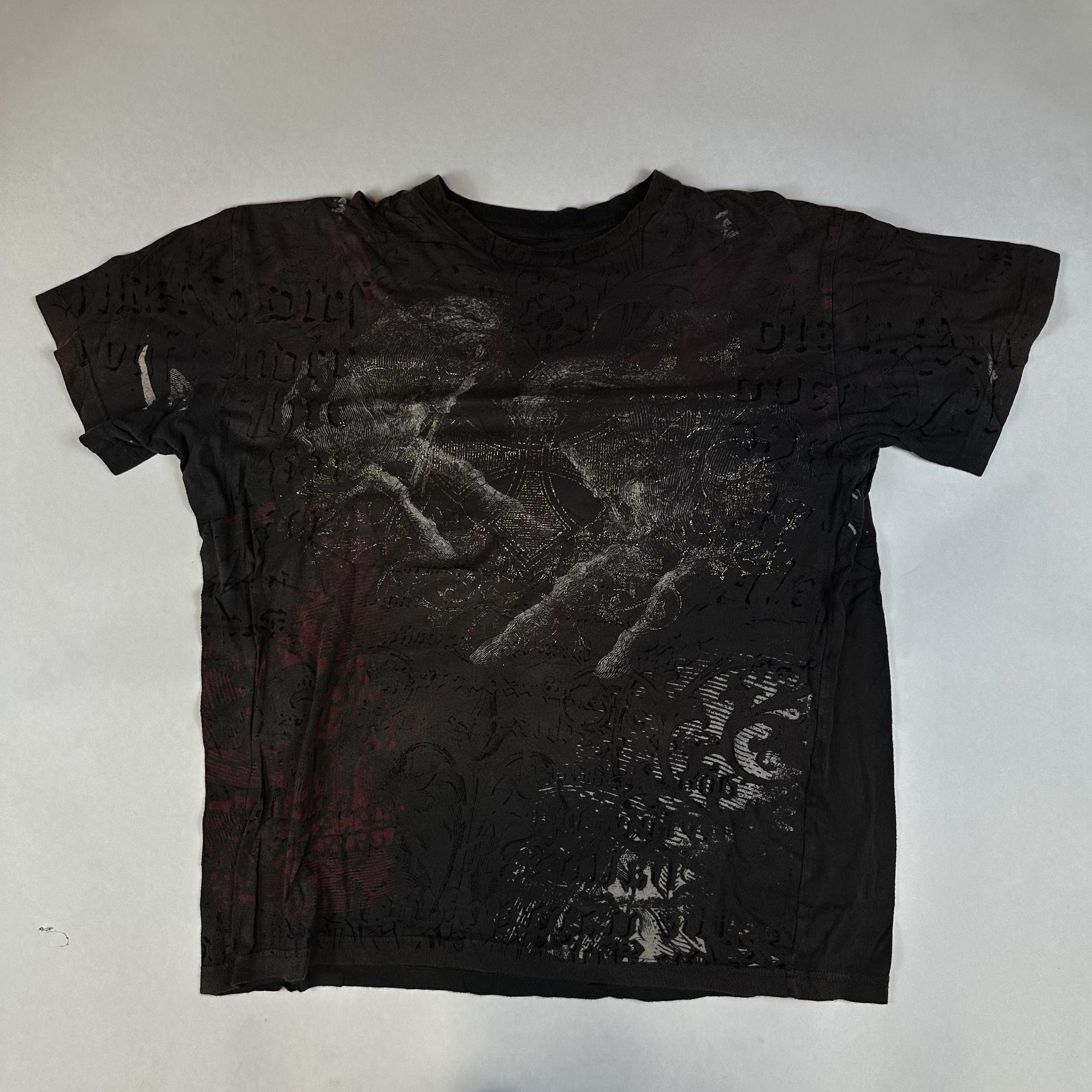 Vintage Mens L Premium Quality Black Graphic T-Shirt With Distressed Size US L / EU 52-54 / 3 - 1 Thumbnail