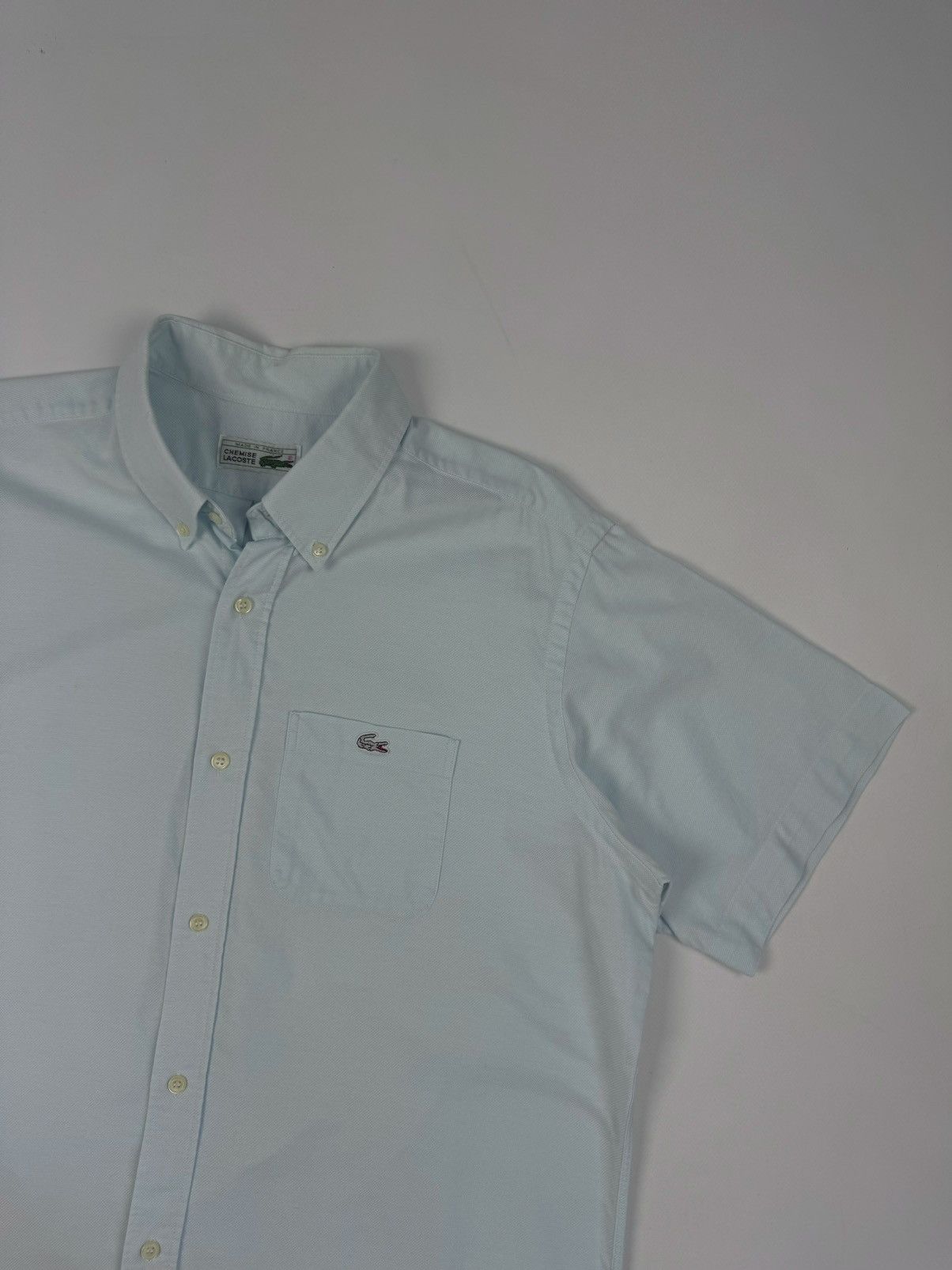 Lacoste × Vintage LACOSTE Vintage Chemise Blue White Logo Crocodile Shirt Size US XL / EU 56 / 4 - 3 Thumbnail