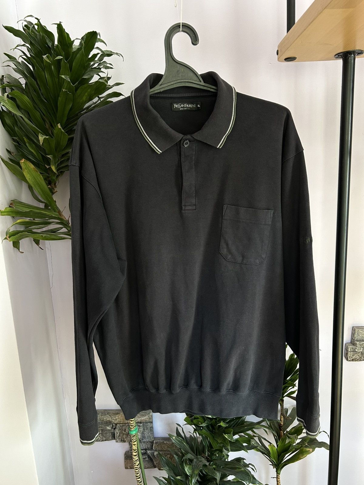Vintage Yves Saint Laurent YSL Longsleeve Tee Rugby Shirt