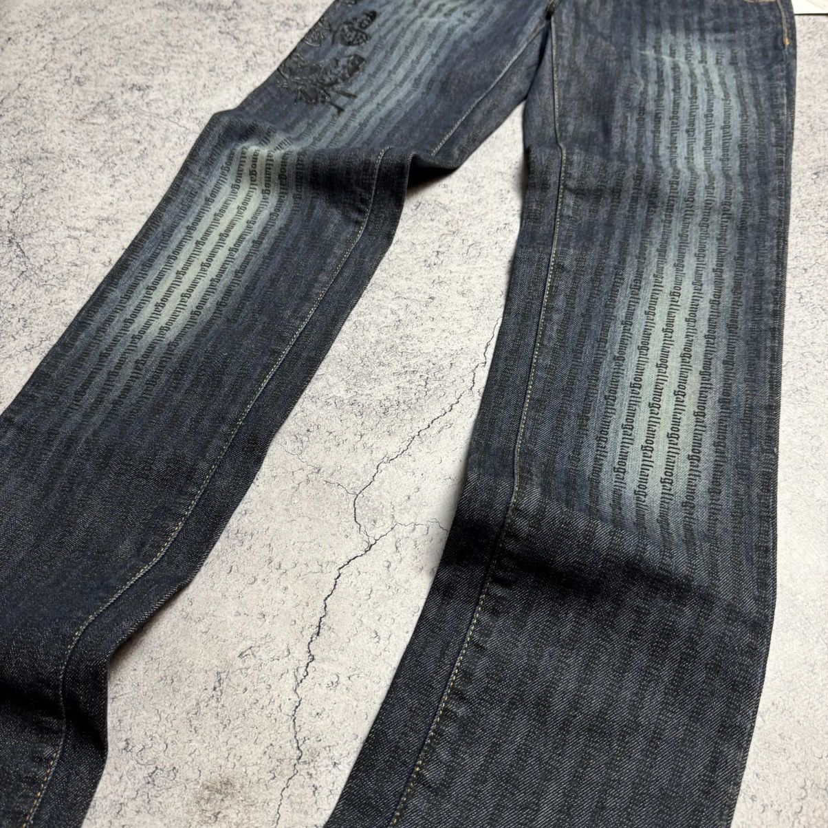 John Galliano NEW Galliano Y2K 00s Multi Logo Jeans Size 25" / US 0 / IT 36 - 3 Thumbnail