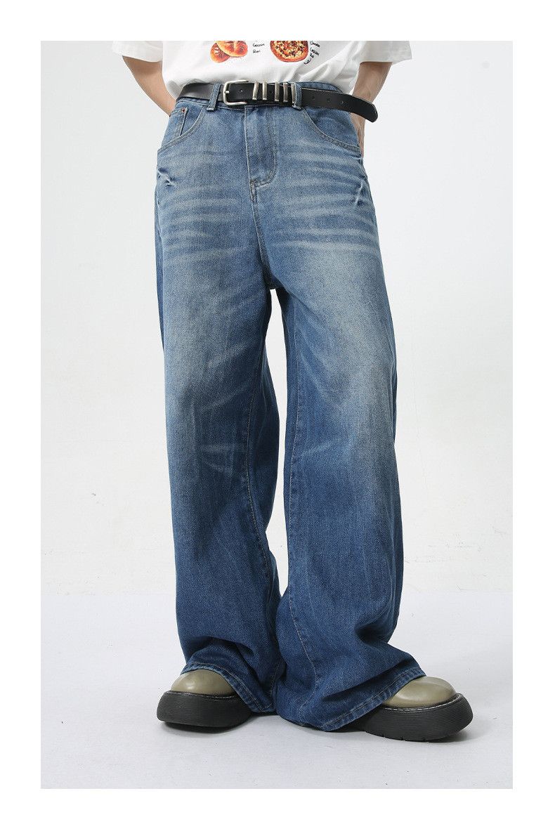 Japanese Brand × Jean Blue Lightning Washed Loose Straight Jeans Casual Size US 32 / EU 48 - 2 Thumbnail