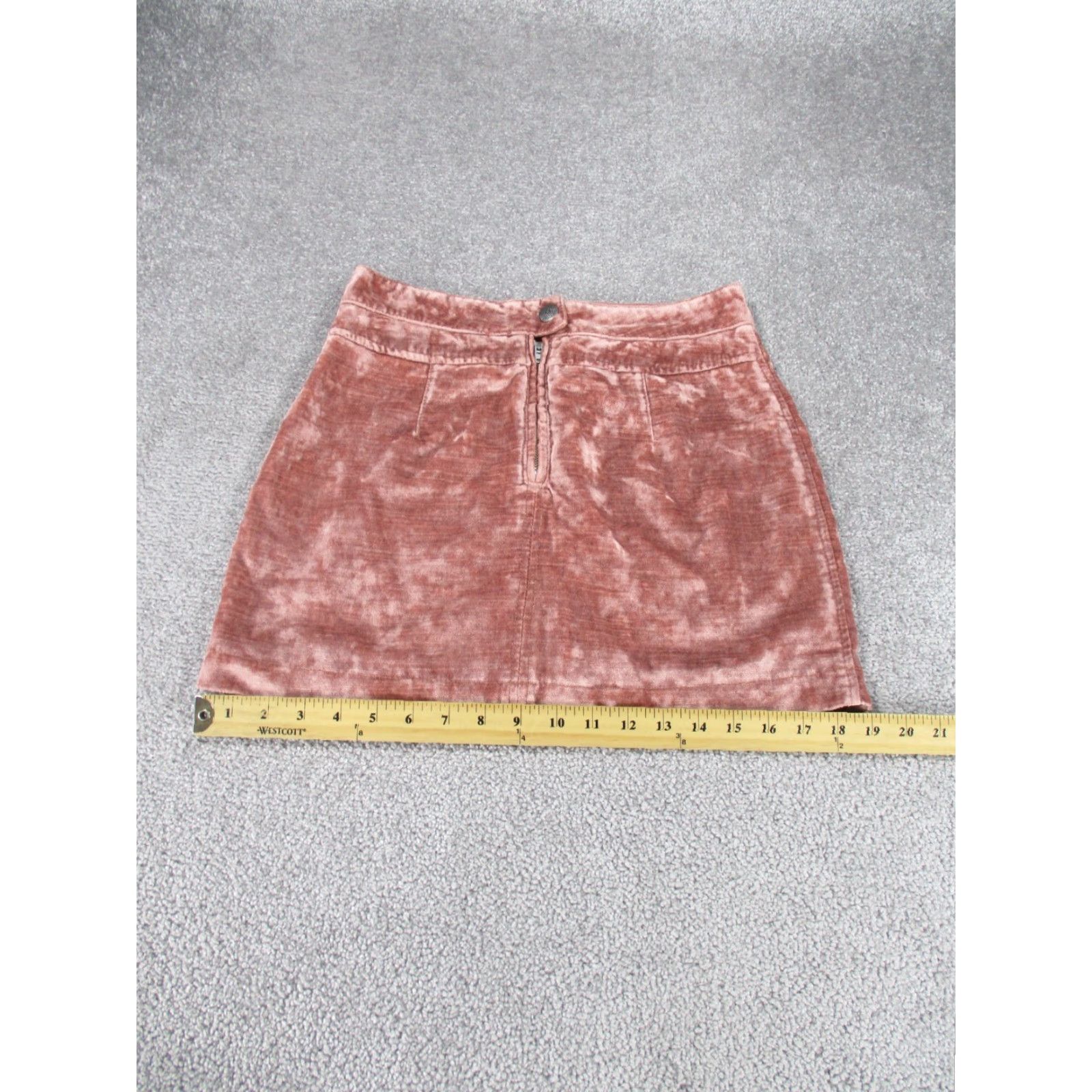 Free People VINTAGE Free People Skirt Womens 2 Pink Velvet A-Line Short Casual Party/Cocktail Travel Zip Zipper Cotton Blend Regular Size 2 Pink Womens Skirt Size 26" / US 2 / IT 38 - 3 Thumbnail