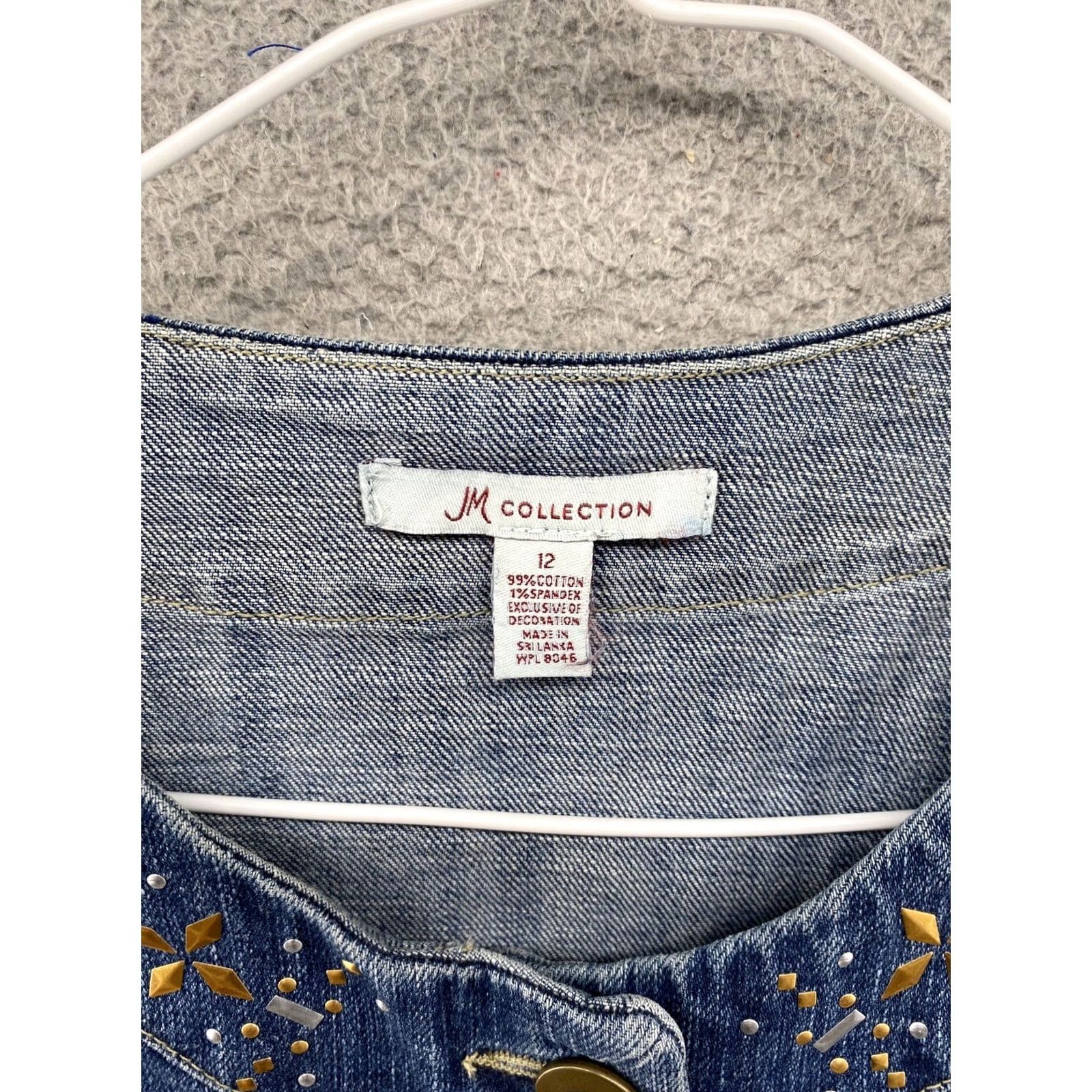 JM Collection JM Collection Denim Jacket Button Up Women’s Size 12 Blue Cotton Blend Casual Womens Jacket Denim Shirt Style Pockets Vintage No Size 34" / US 12 / IT 48 - 2 Thumbnail
