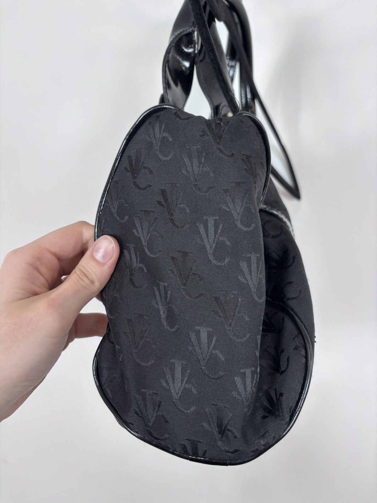 Versace Jeans Couture Versace Jeans Couture Black VJC Monogram Tote Handle Bag Size ONE SIZE - 10 Thumbnail