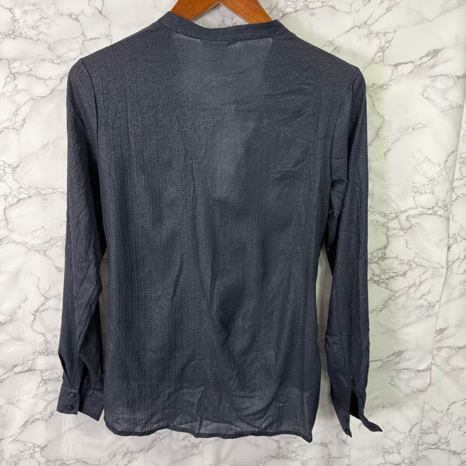 H&M H&M Blouse sz 6 Criss Cross Metallic Blue NEW # G562 Size M / US 6-8 / IT 42-44 - 2 Thumbnail
