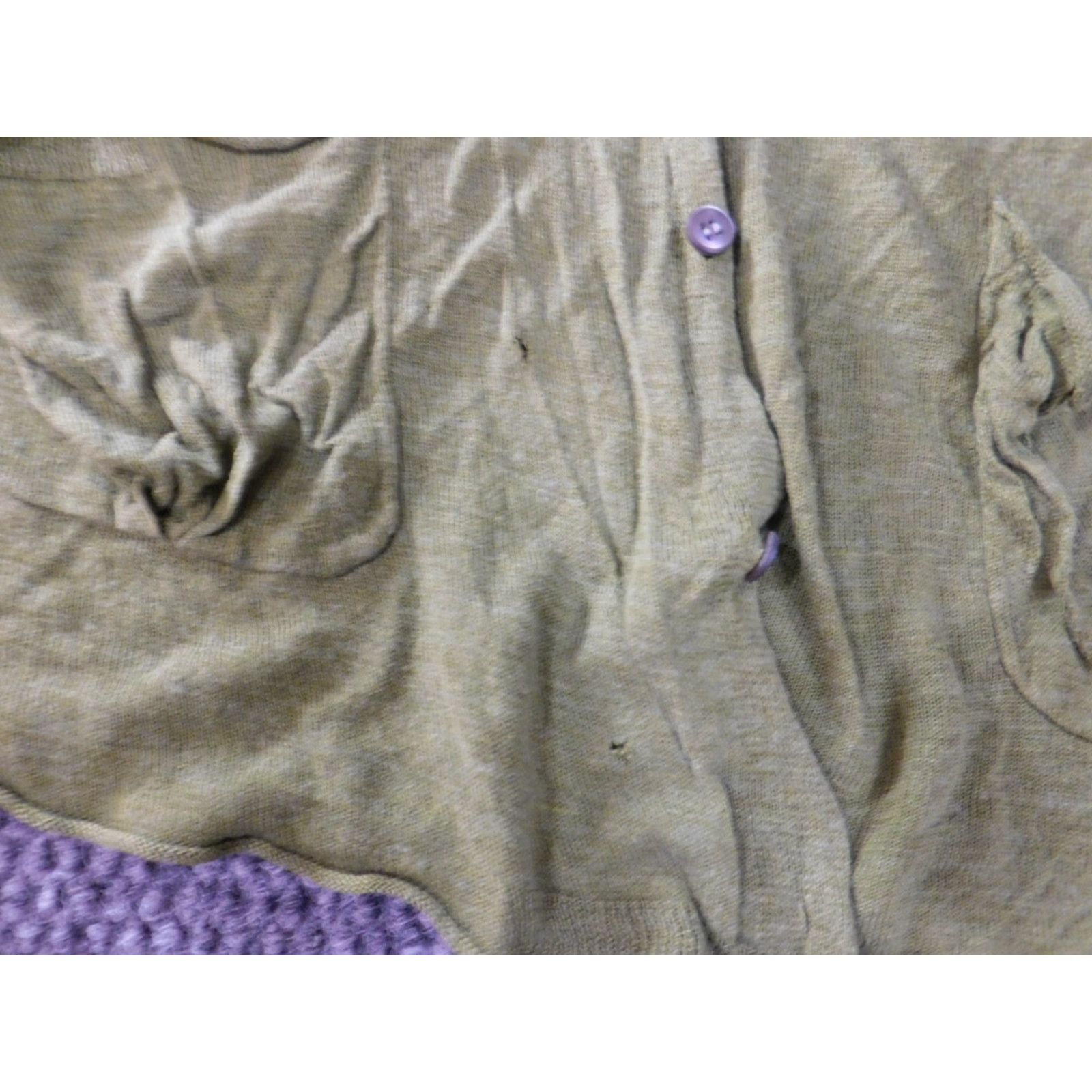Eileen Fisher Eileen Fisher Sweater Cardigan Womens Small Linen Silk Lightweight Green Button Knit Crew Neck Raglan Sleeve Casual Regular Size S / US 4 / IT 40 - 5 Thumbnail