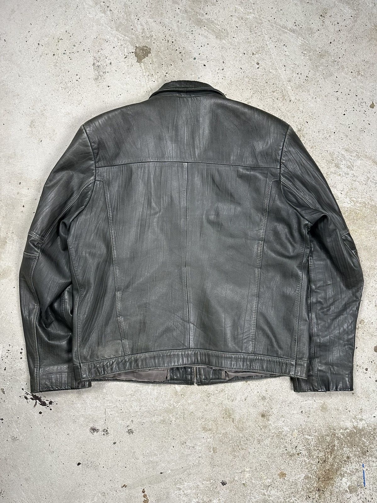 Genuine Leather Vintage Y2K Distressed Bottle Green Genuine Leather Jacket Size US XXL / EU 58 / 5 - 2 Thumbnail