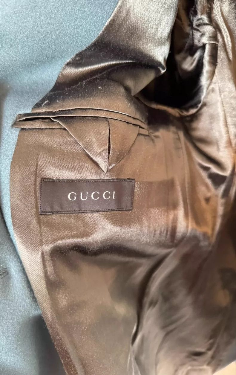 Gucci Gucci Show peacock blue double-breasted coat Size US S / EU 44-46 / 1 - 6 Thumbnail