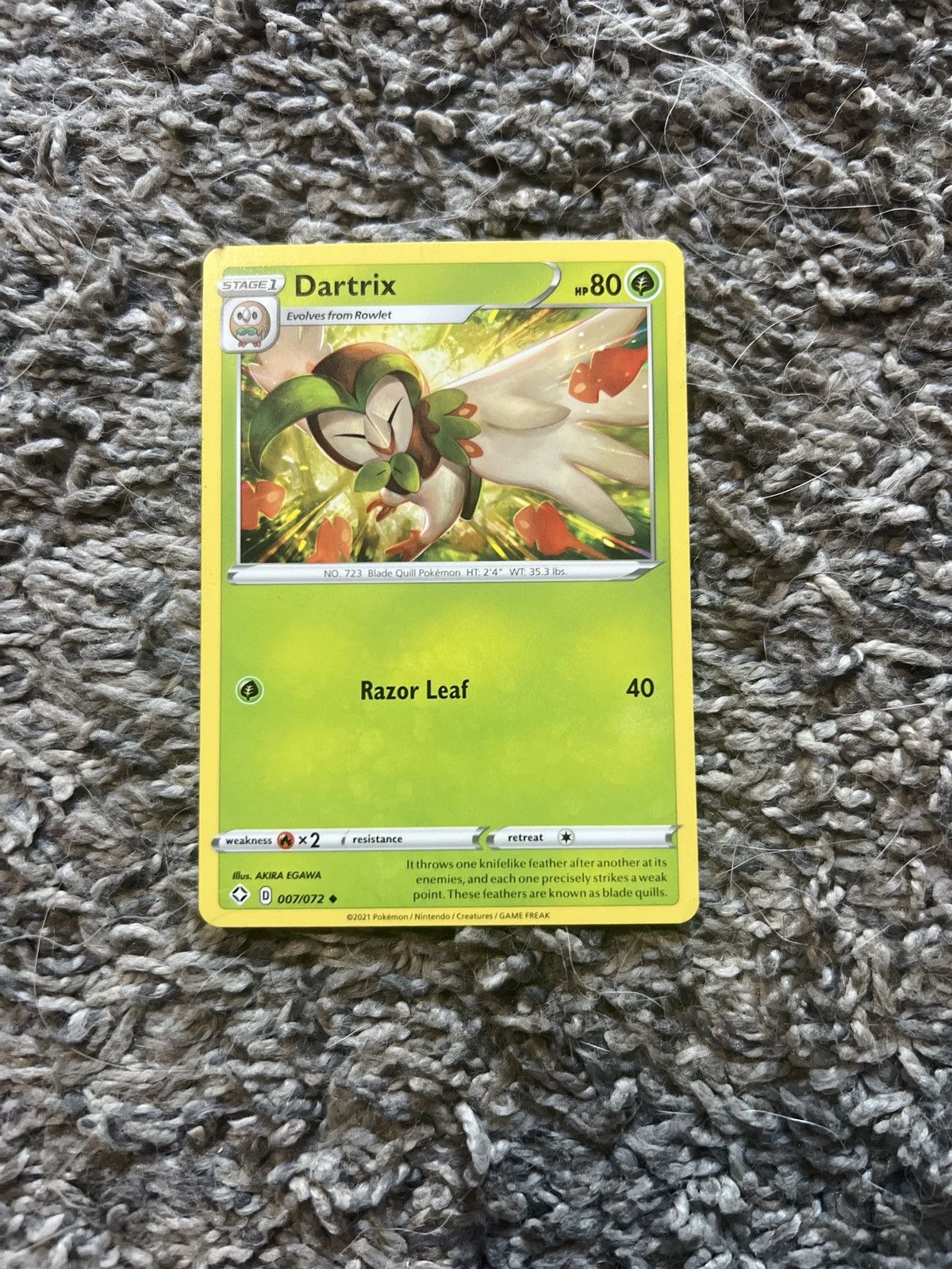 Pokemon 2021 Pokémon Dartrix Stage 1 Card Size ONE SIZE - 1 Thumbnail