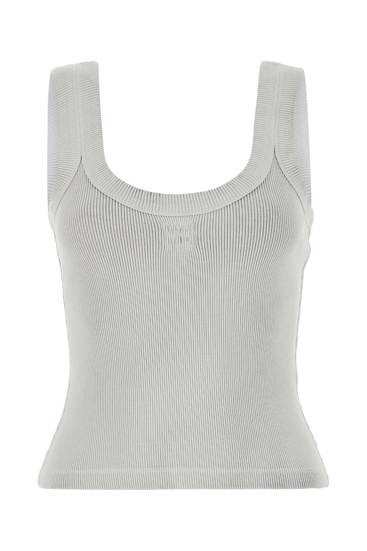 image of T By Alexander Wang Chalk Stretch Cotton Tank Top in White, Women's (Size Medium)