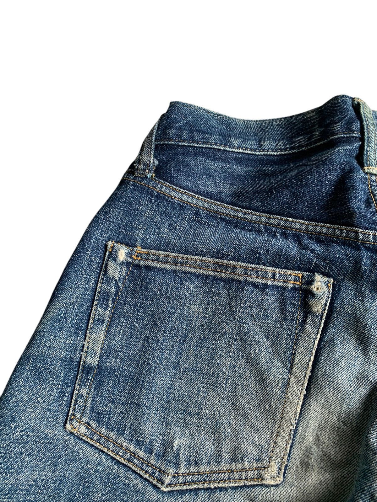 Vintage Vintage 45Rpm Selvedge Button Fly Rusty Distressed Denim Size US 27 - 13 Thumbnail