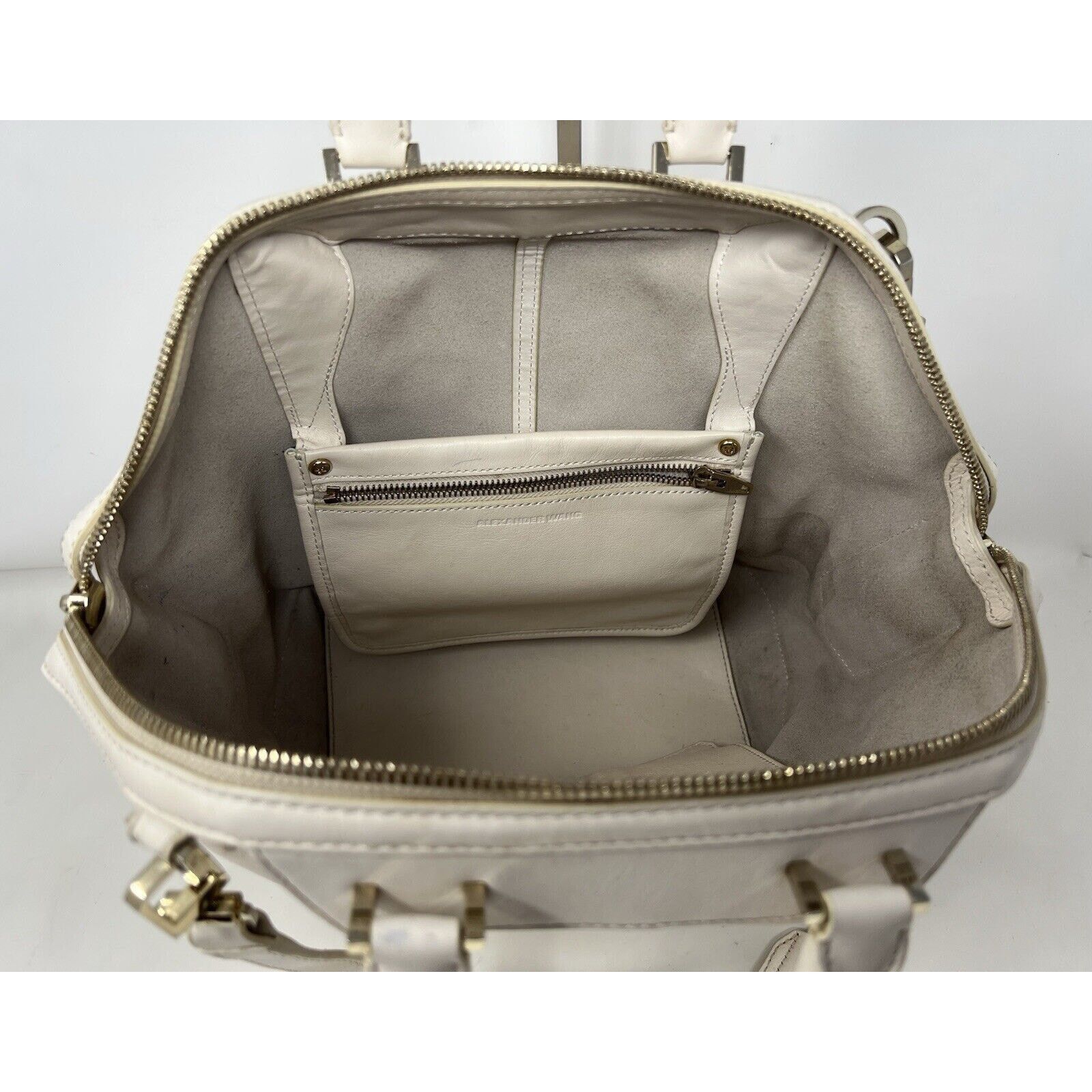 Alexander Wang Alexander Wang Leather Tote Bag Cream Emile Tote Size ONE SIZE - 10 Thumbnail