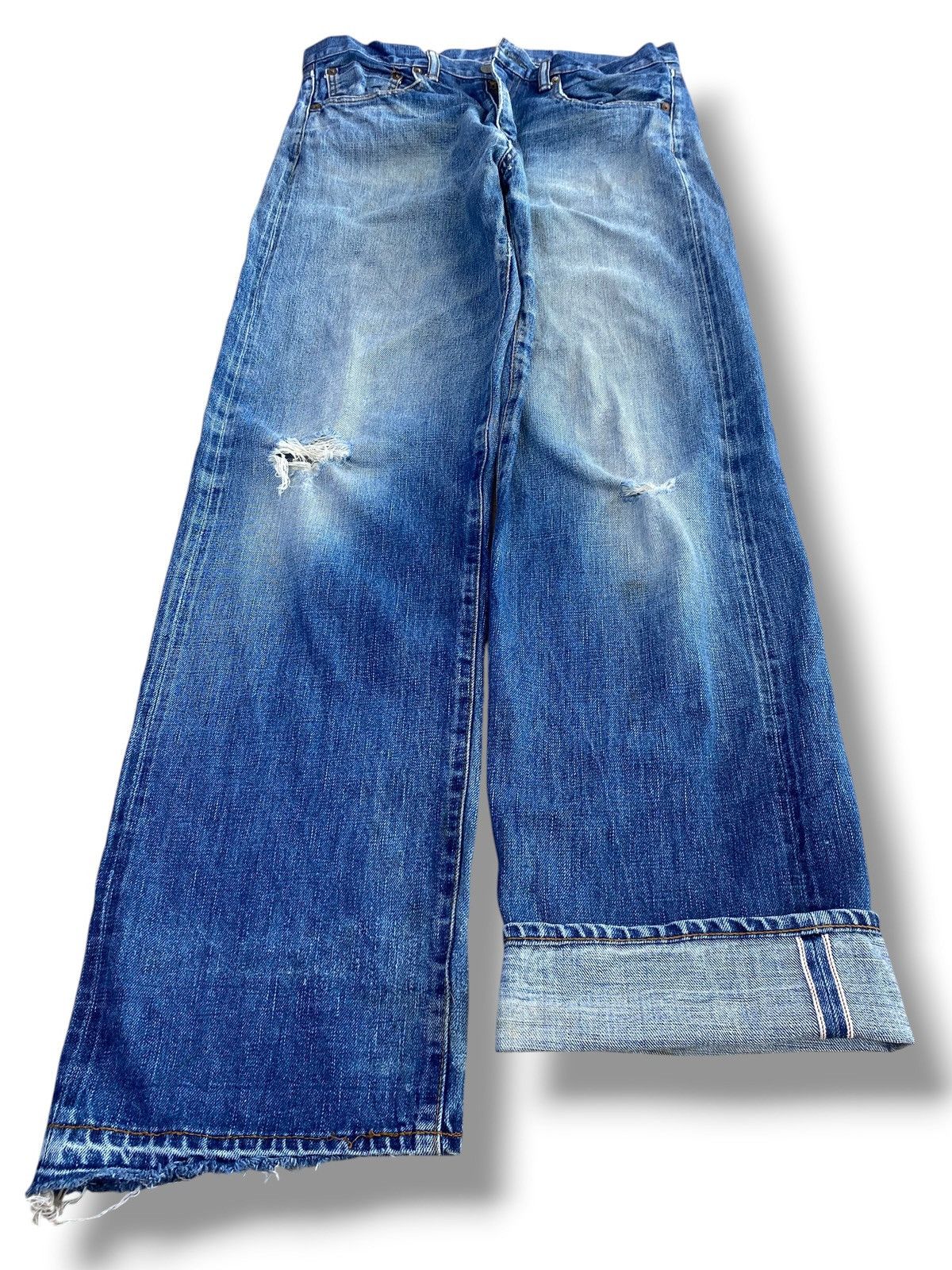 KOJIMA GENES Kojima Genes Faded Wash Ripped Style Selvedge Jeans Size US 32 / EU 48 - 1 Thumbnail