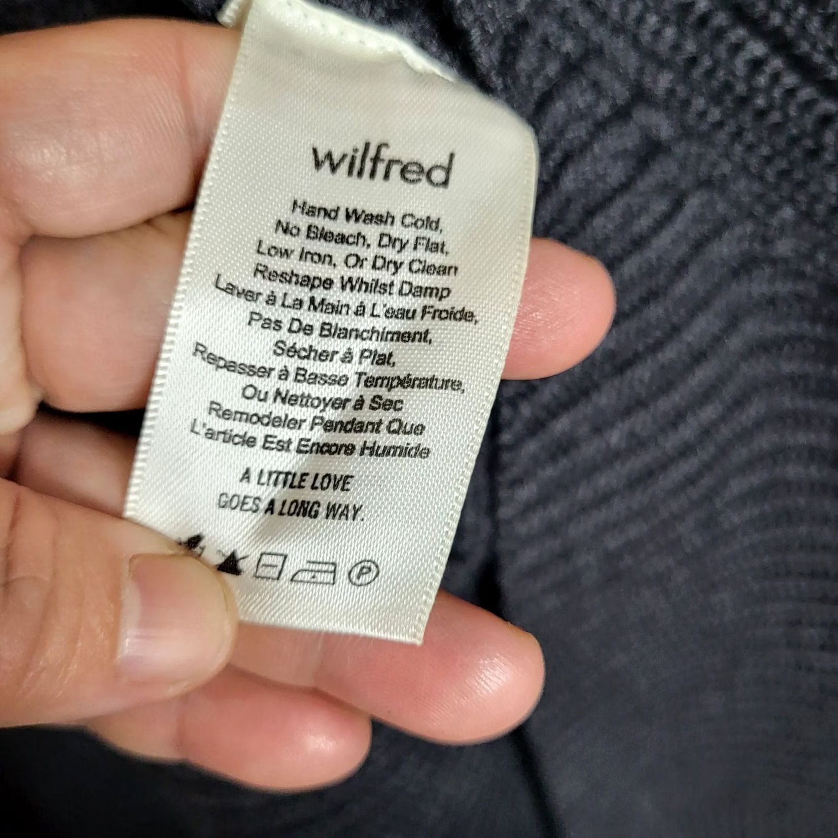 Vintage Wilfred Women’s black heavy knit open front 100% Merino wool cardigan Size S Size S / US 4 / IT 40 - 2 Thumbnail