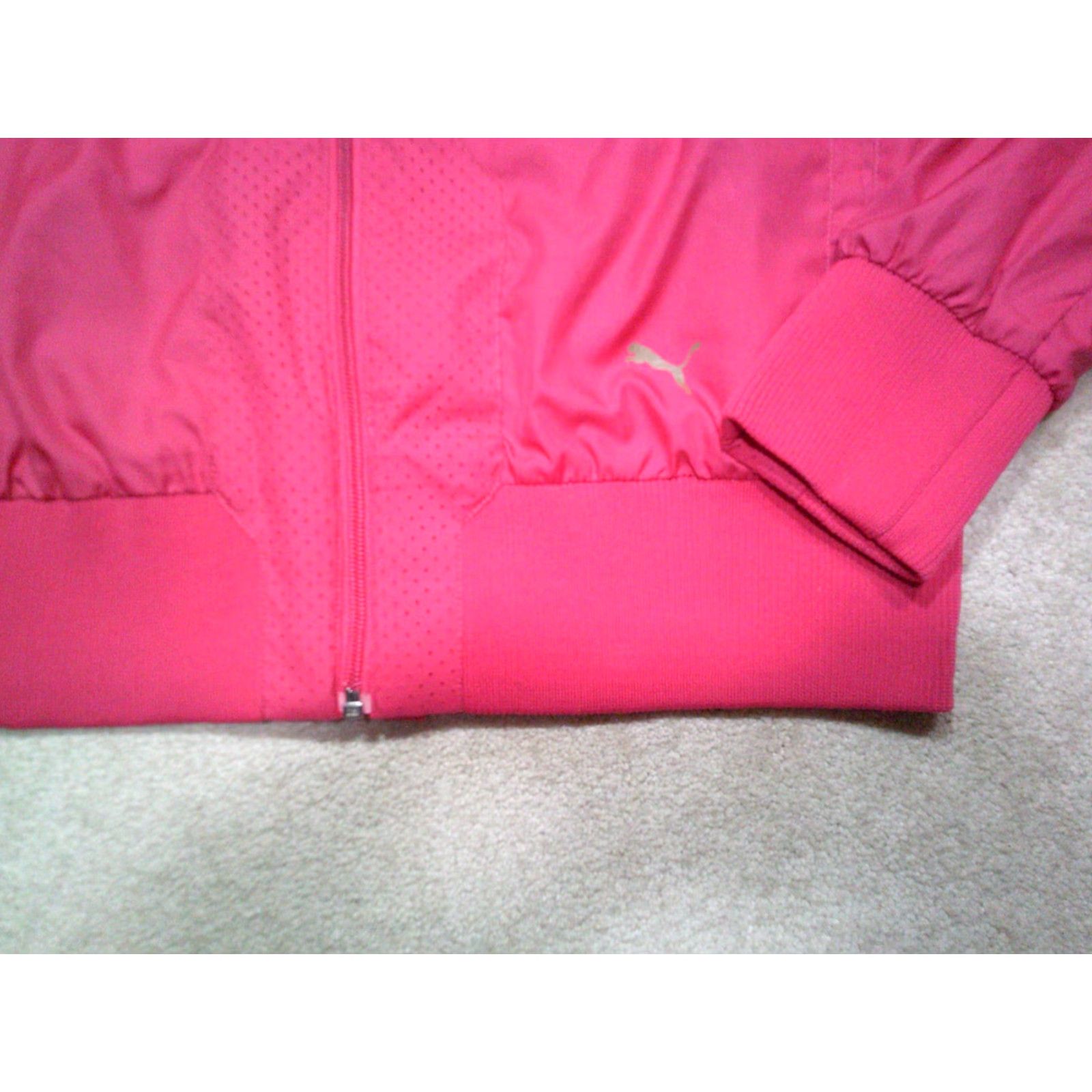 Puma PUMA Full Zip Jacket Womens XL Pink Hooded Sports Athletic Regular Size XL / US 12-14 / IT 48-50 - 4 Thumbnail