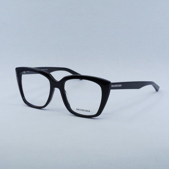 Balenciaga Balenciaga BB0062O 001 Eyeglasses Black 53mm Cat Eye Frame Size ONE SIZE - 1 Thumbnail
