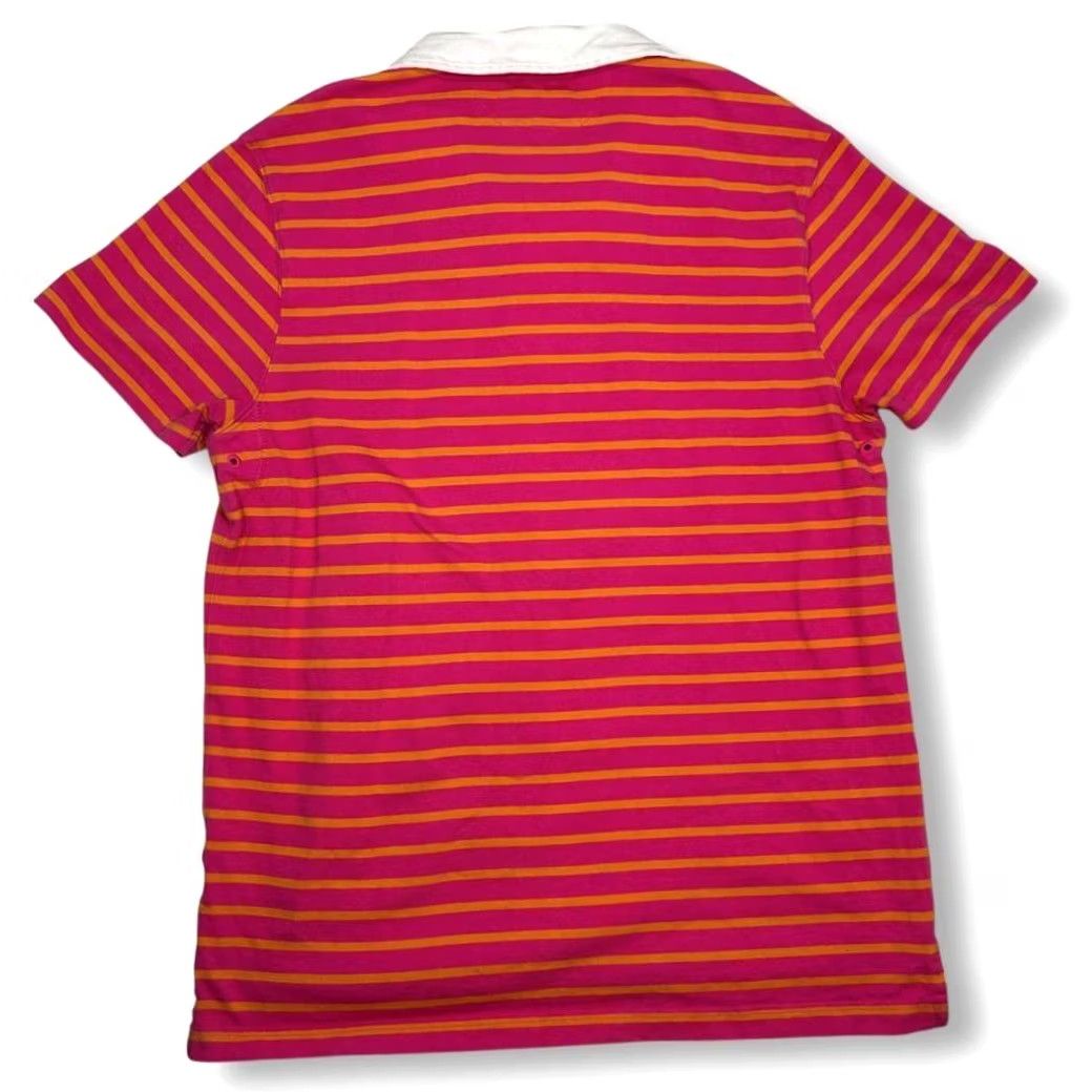 Vintage EUC J Crew Rugby Striped Pink Orange Polo Shirt Short Sleeve Mens Large Size US L / EU 52-54 / 3 - 2 Thumbnail