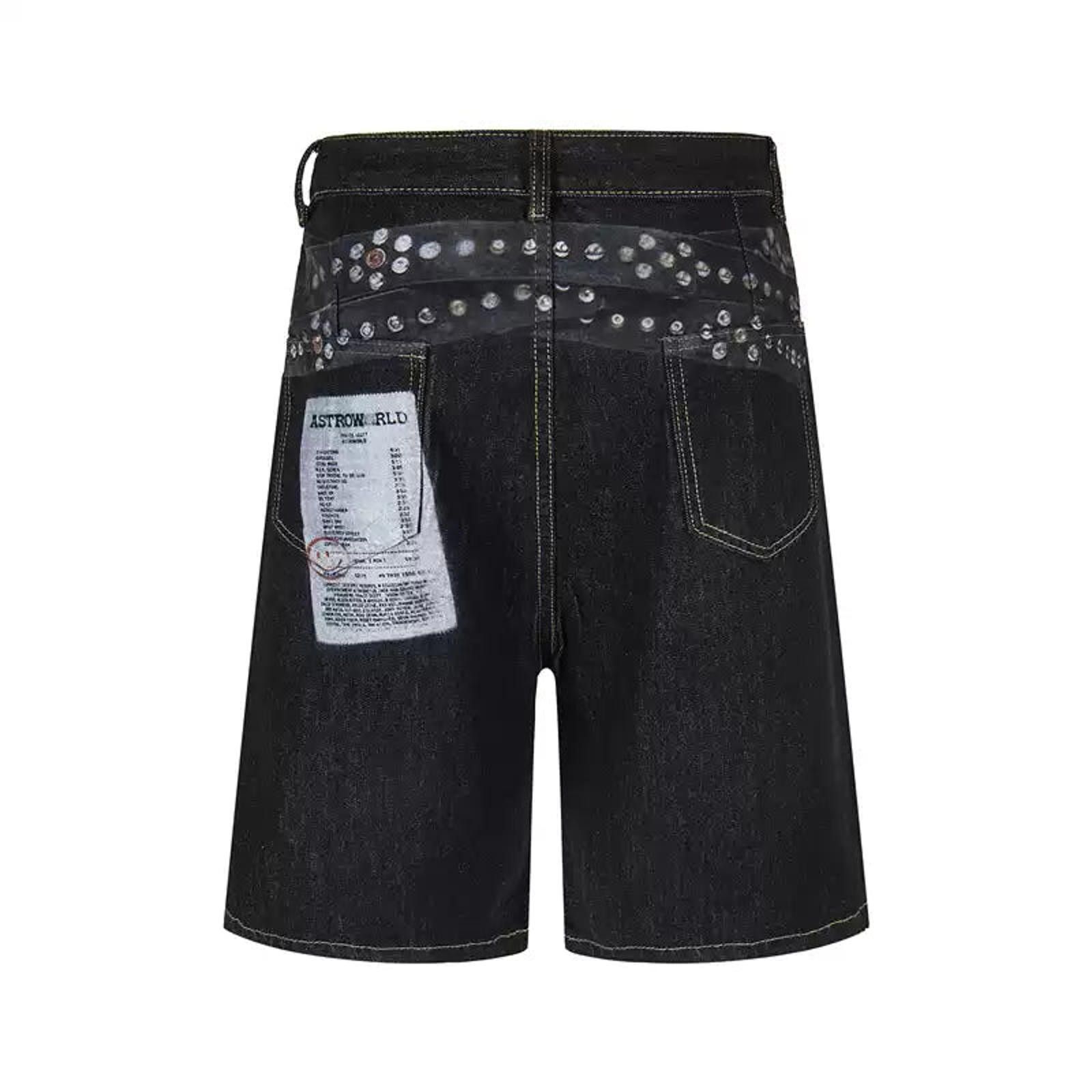 Vintage Blue Studded Denim Jorts with Belt Print Size US 30 / EU 46 - 2 Thumbnail
