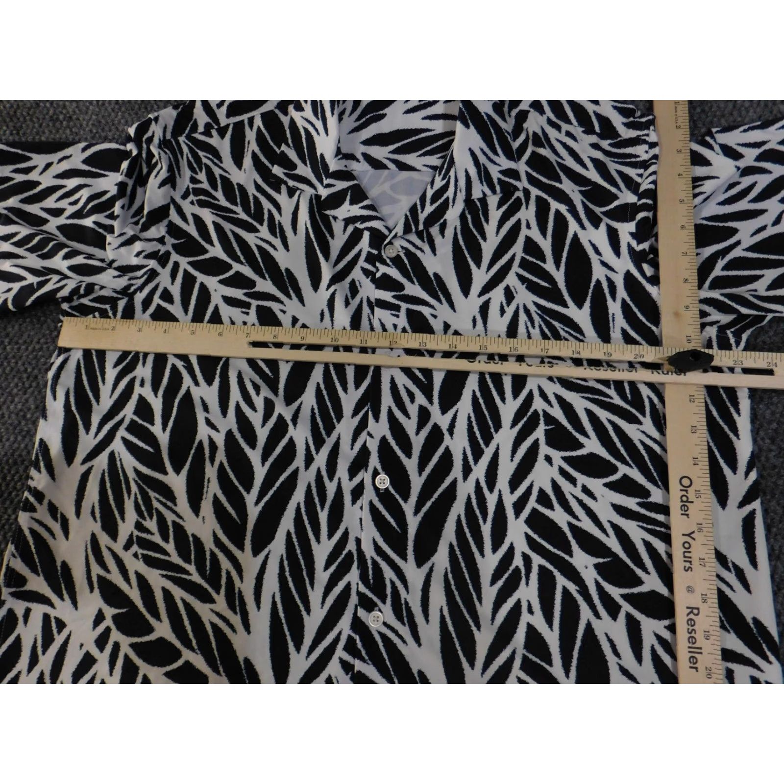 Zara Zara Shirt Mens Extra Large Black White Leaf Print Stretch Soft Button Up Size US XL / EU 56 / 4 - 5 Thumbnail