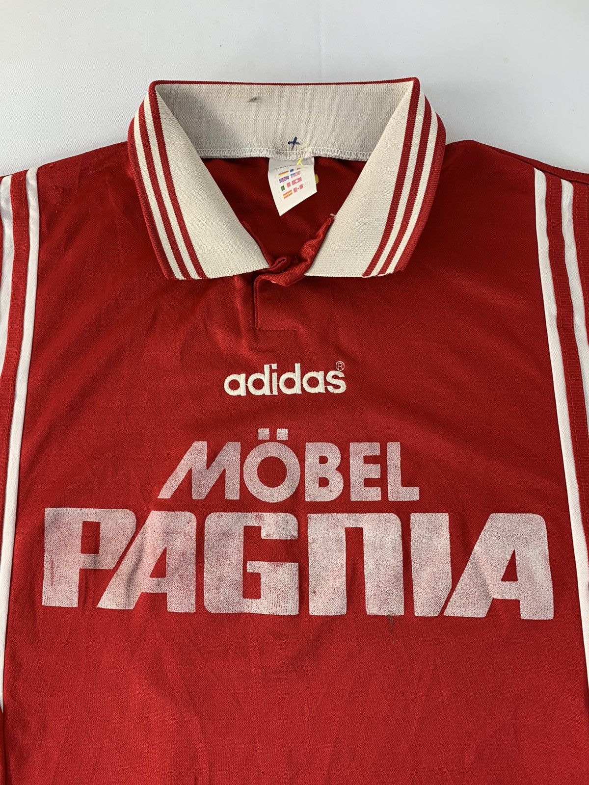Adidas 90s Adidas Trifoil Tricot Mobel Pagnia Red Jerseys Printed Size US XL / EU 56 / 4 - 4 Thumbnail