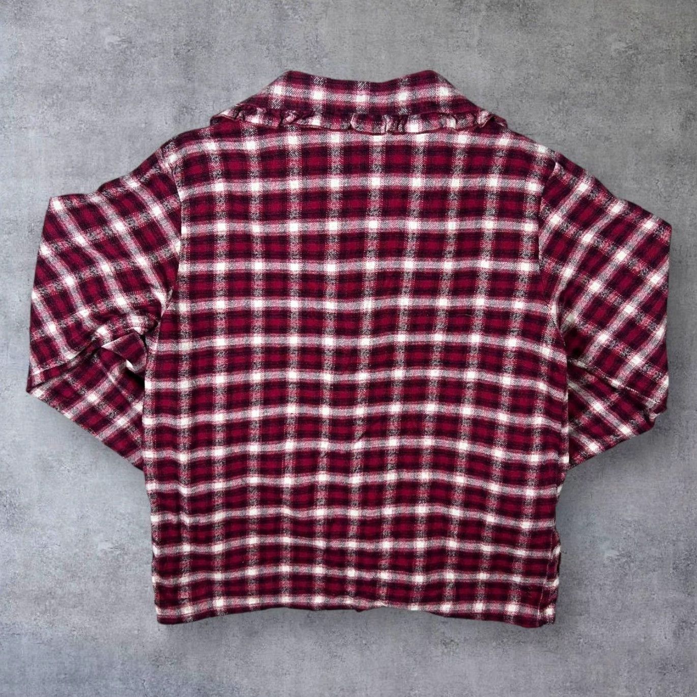 Vintage Sundance Shirt Womens M Frilled Trim Long Sleeve Flannel Cotton Tartan Check Red/Black/White 100% Cotton Portugal Size M / US 6-8 / IT 42-44 - 2 Thumbnail